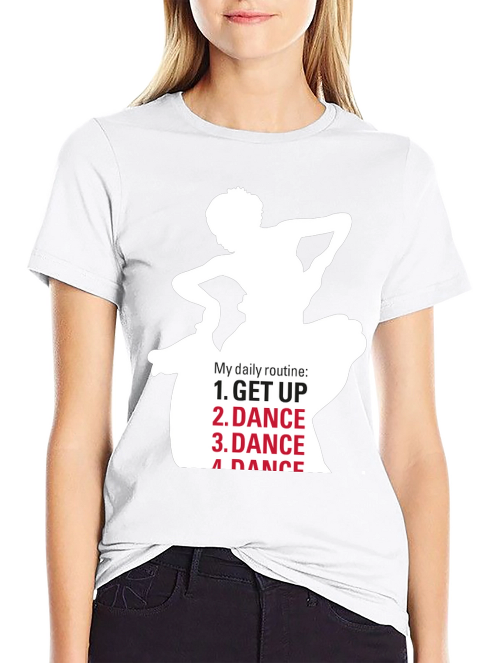 Dance Routine Graphic Tee - Black Cotton T-Shirt