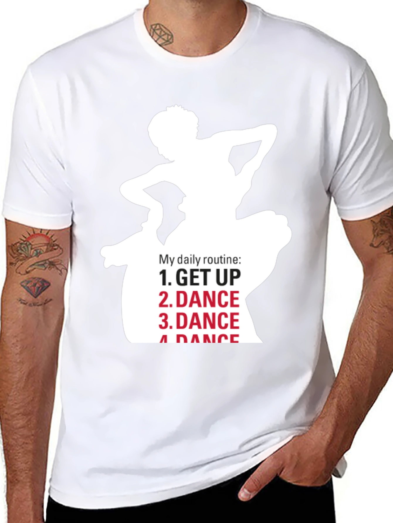 Dance Routine Graphic Tee - Black Cotton T-Shirt
