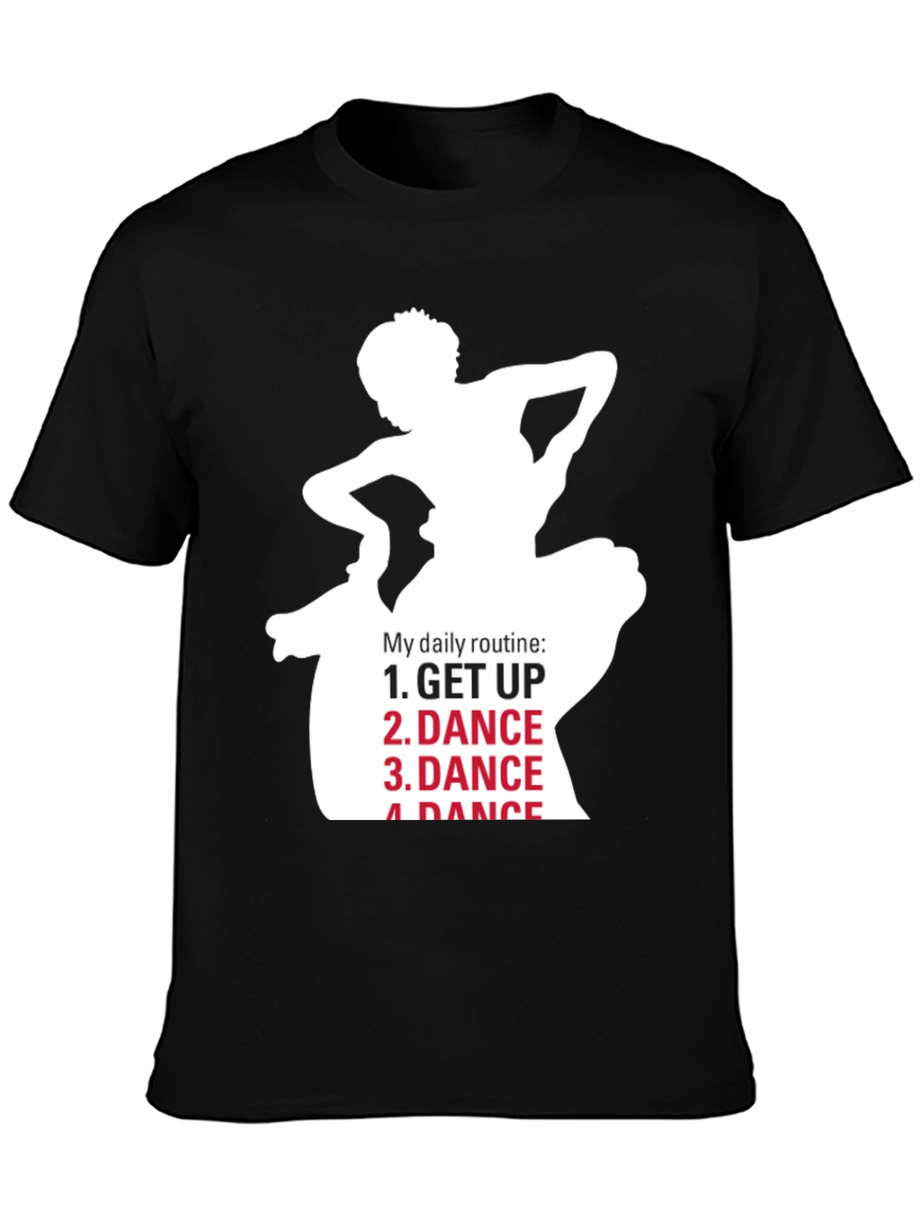 Dance Routine Graphic Tee - Black Cotton T-Shirt