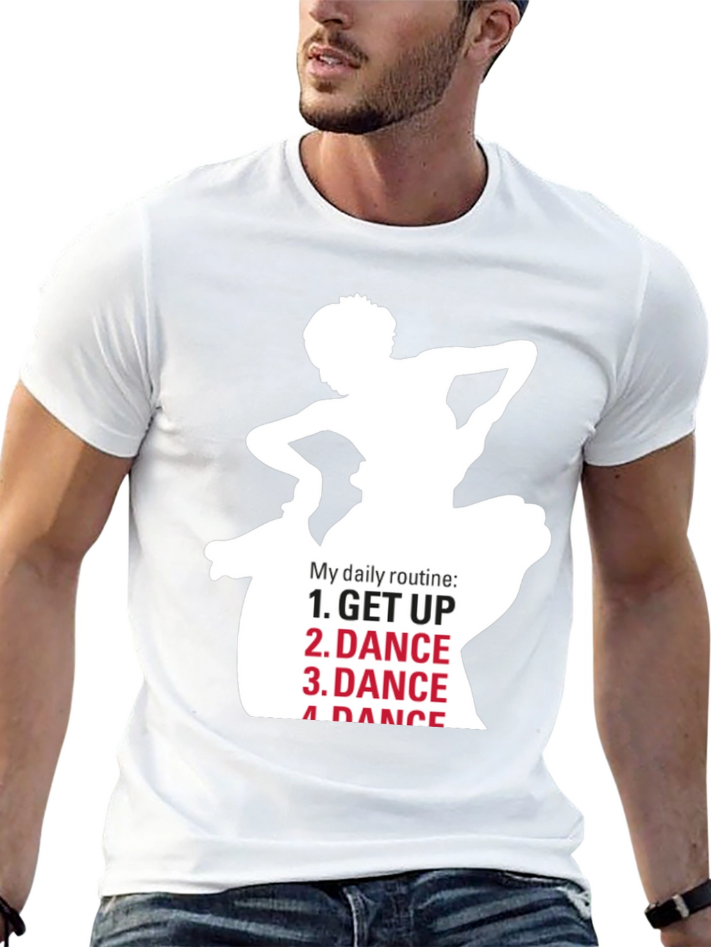 Dance Routine Graphic Tee - Black Cotton T-Shirt