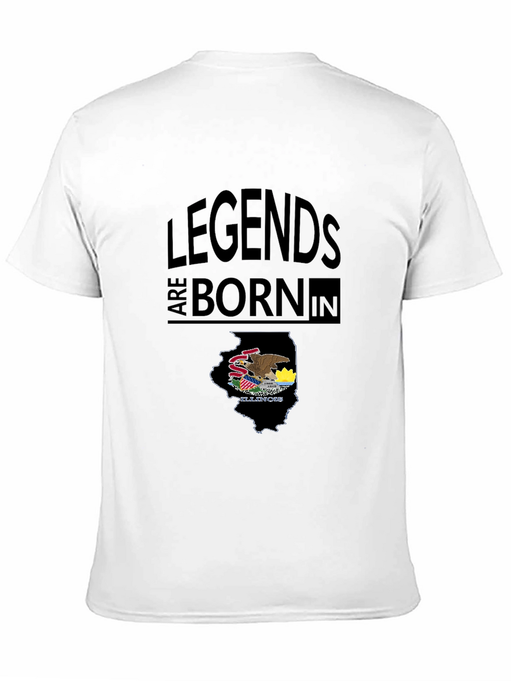 Legends Are Born In Illinois Black T-Shirt