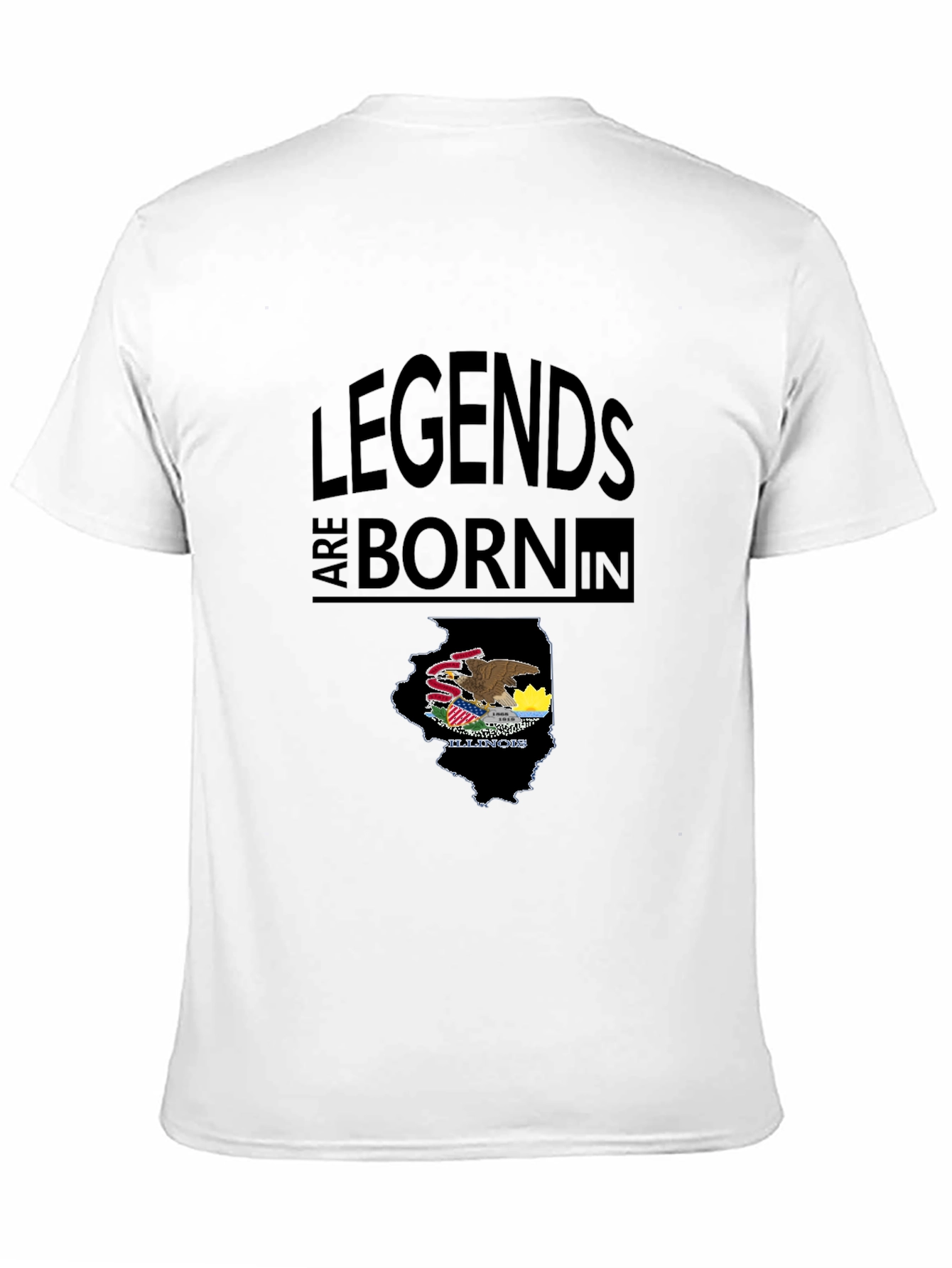 Legends Are Born In Illinois Black T-Shirt