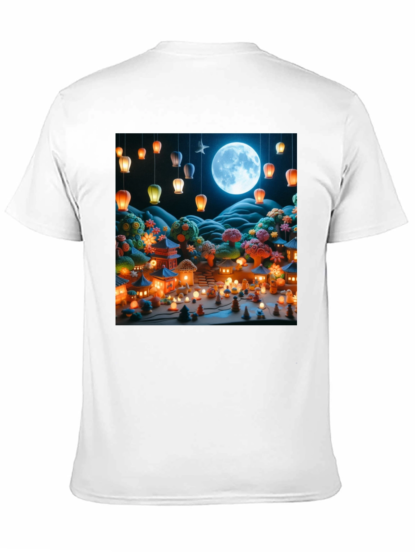 Moonlit Japanese Village Graphic Tee