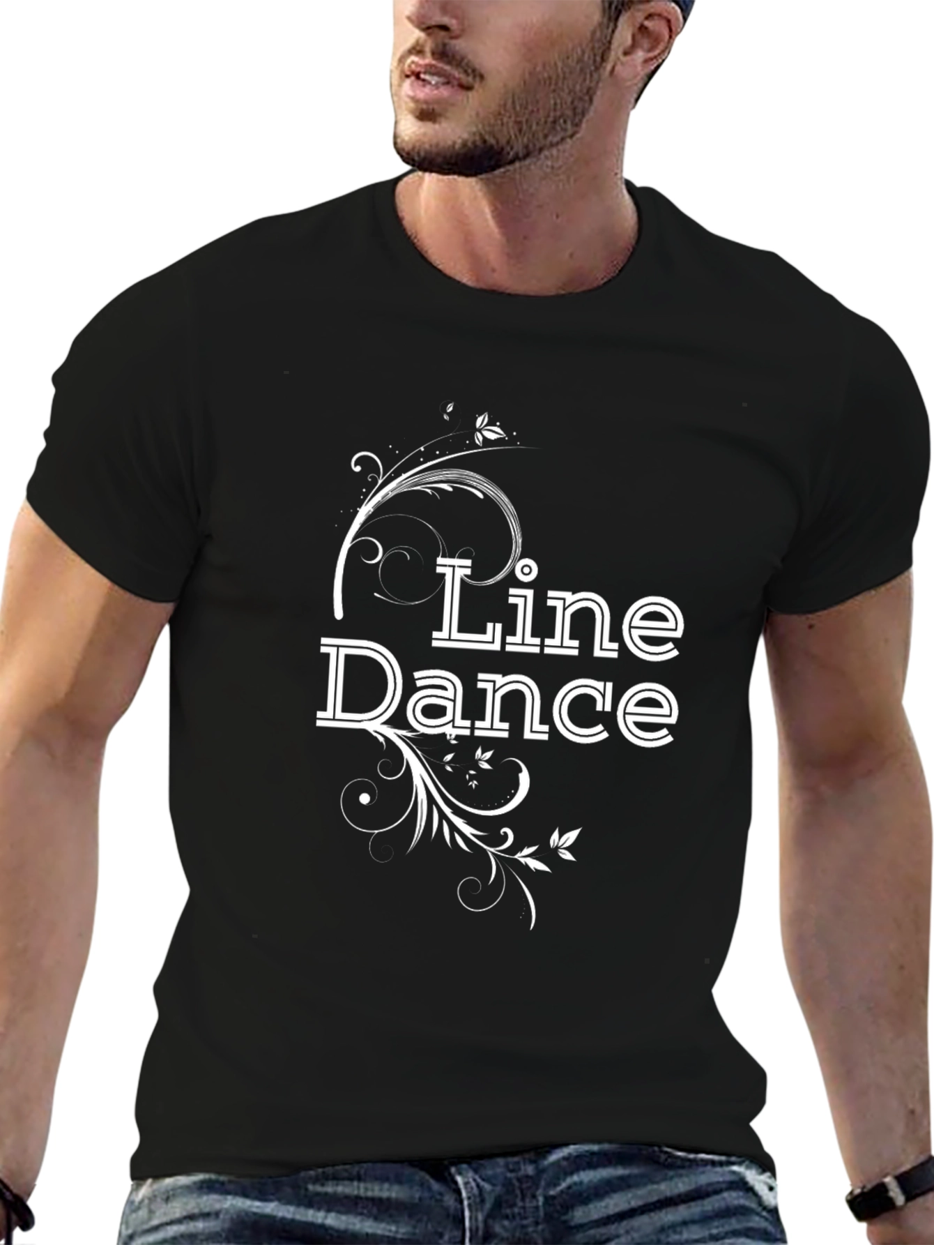 Line Dance Black Graphic Tee