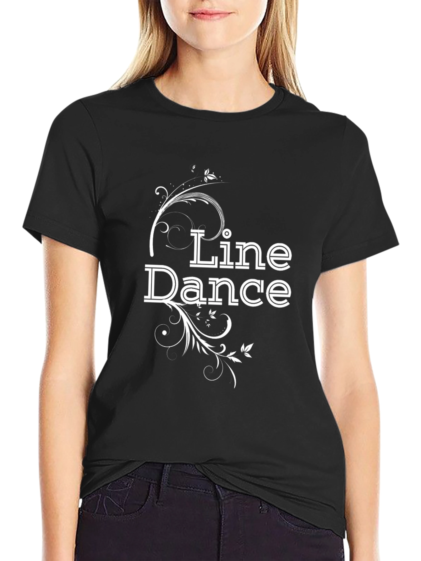 Line Dance Black Graphic Tee