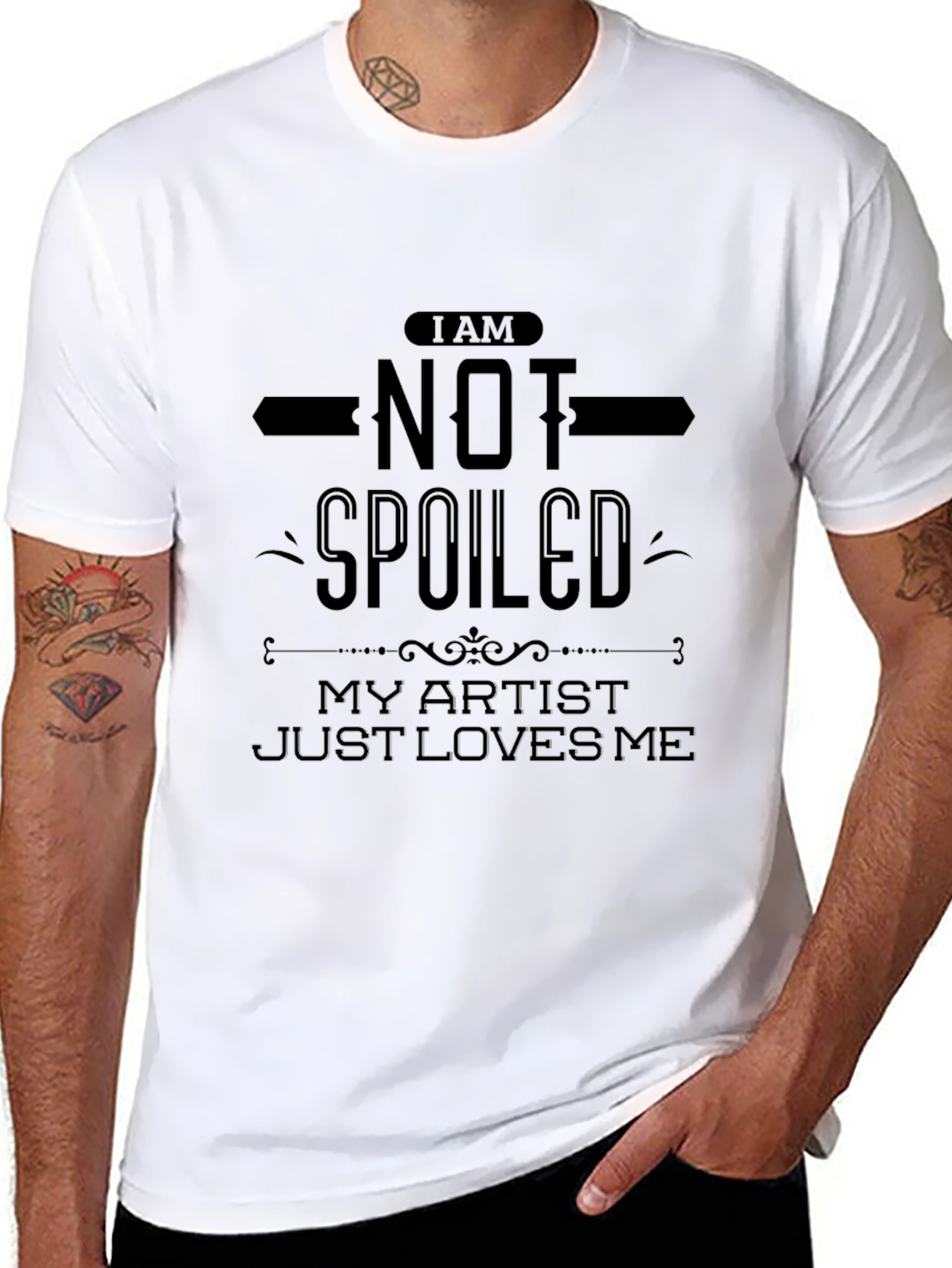 I Am Not Spoiled Artist Loves Me Black Tee