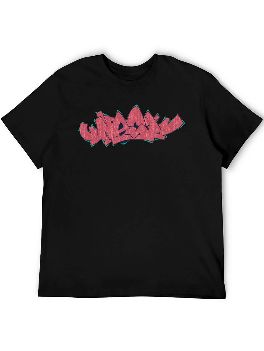 Black Graphic Tee with Artistic Lettering