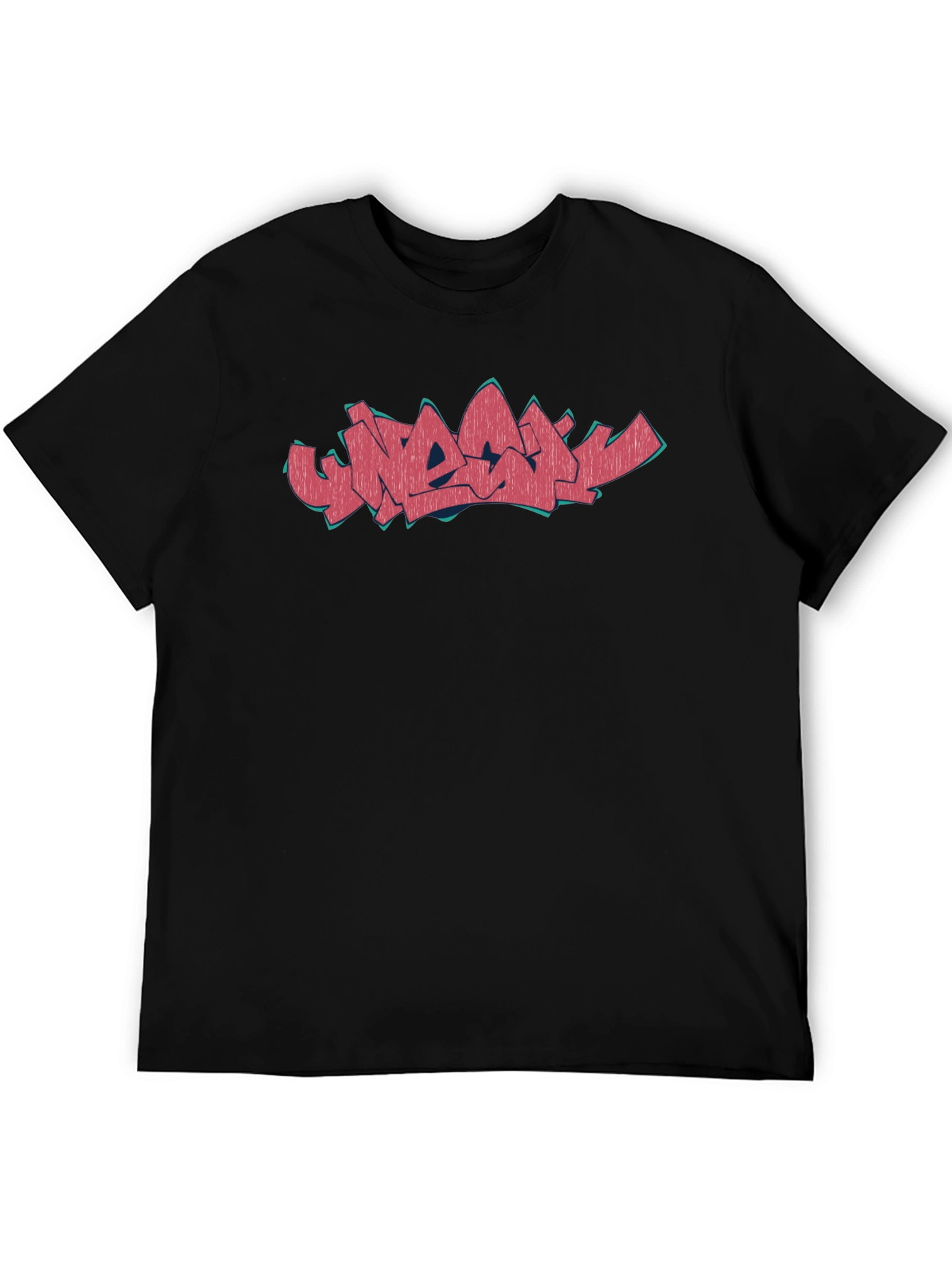 Black Graphic Tee with Artistic Lettering