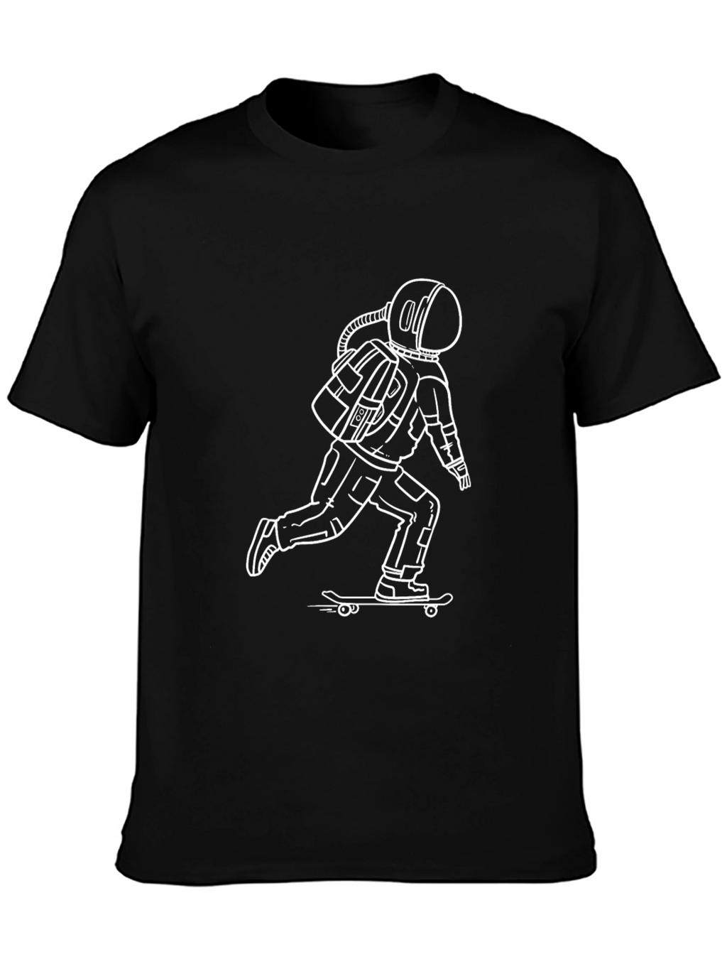 Skateboarding Astronaut Graphic Tee - Black