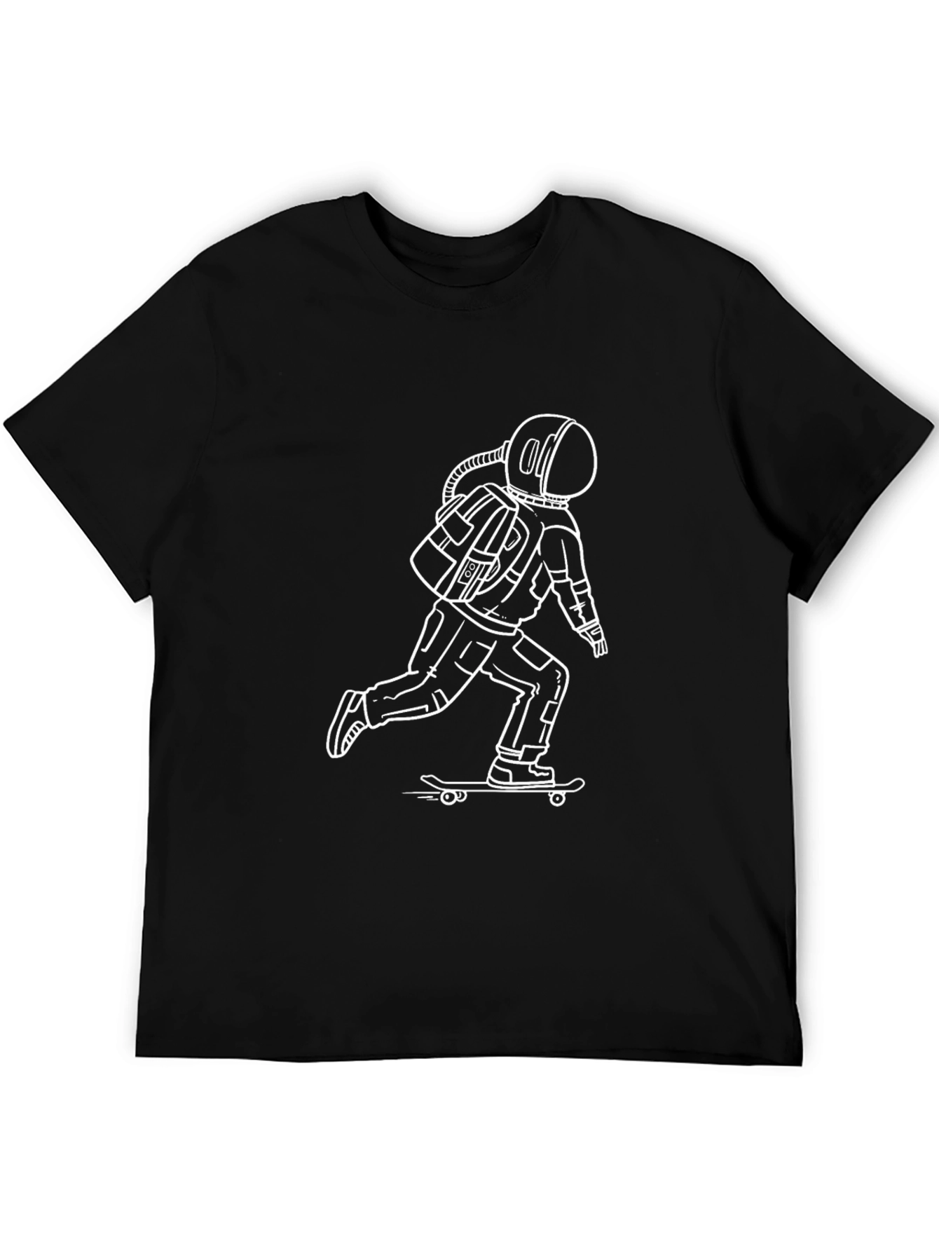 Skateboarding Astronaut Graphic Tee - Black