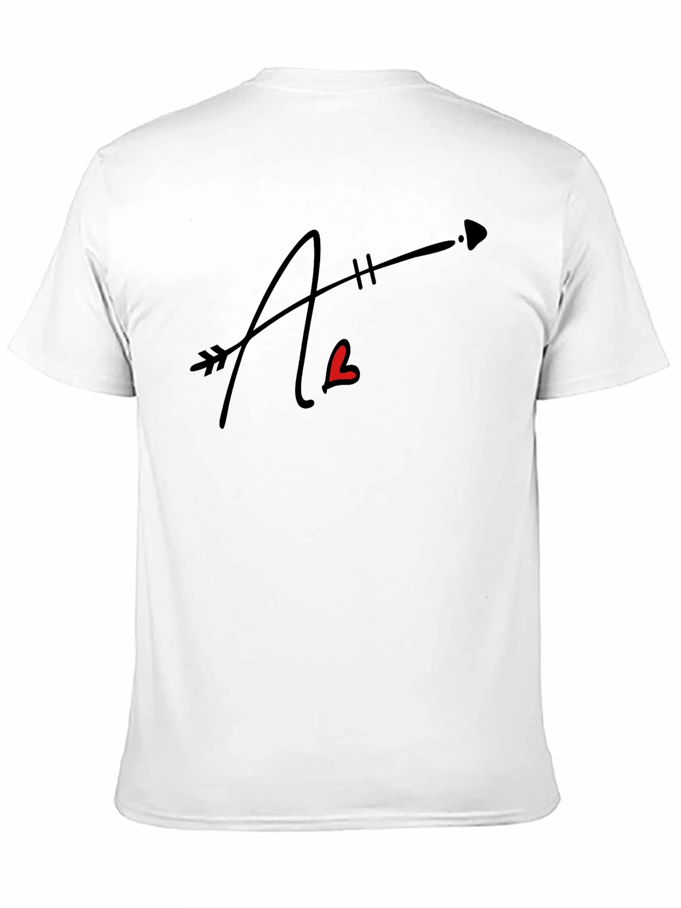 Arrow Heart Letter Graphic Black Tee