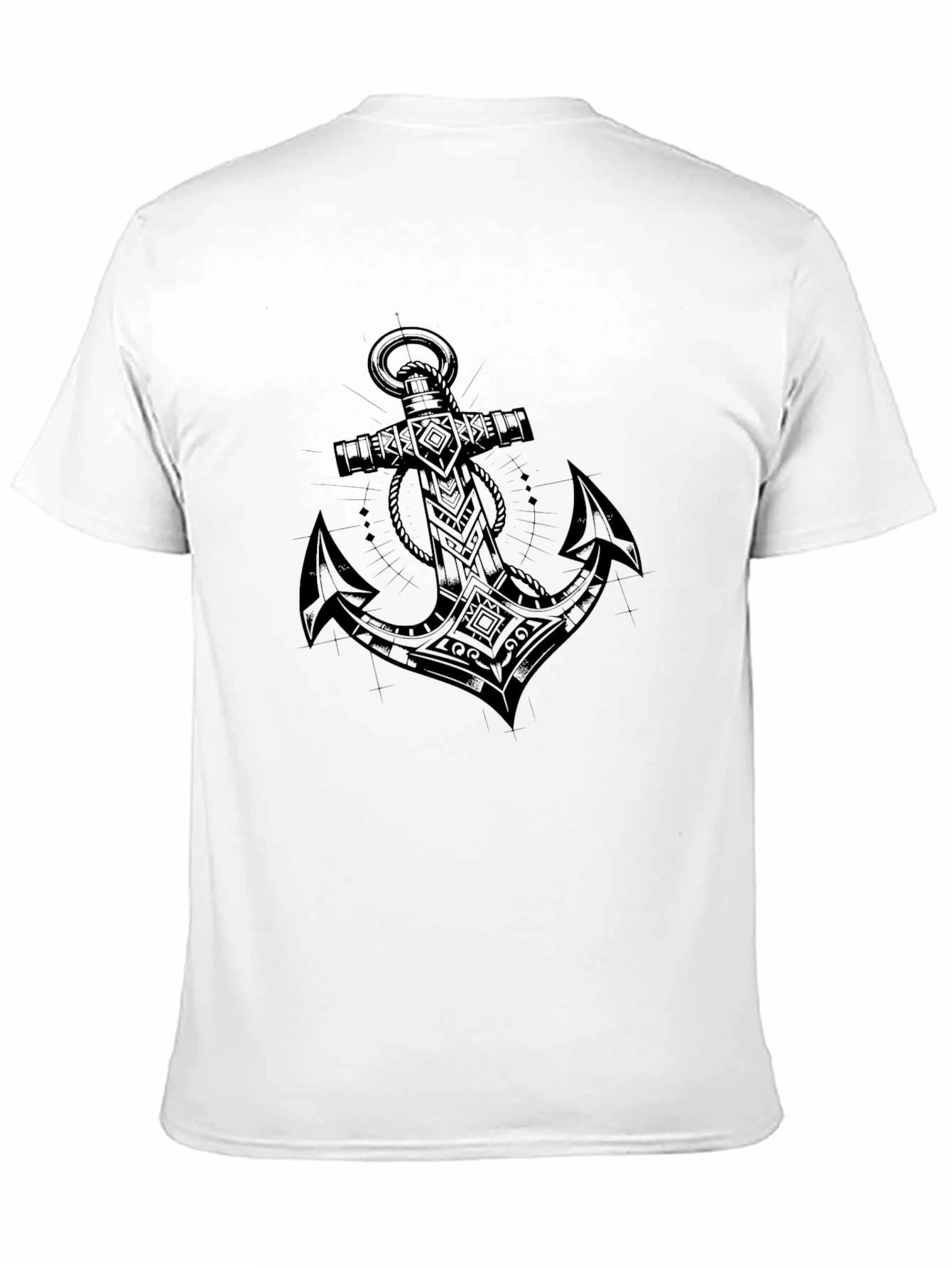 Anchor Graphic Black Tee - Nautical Style