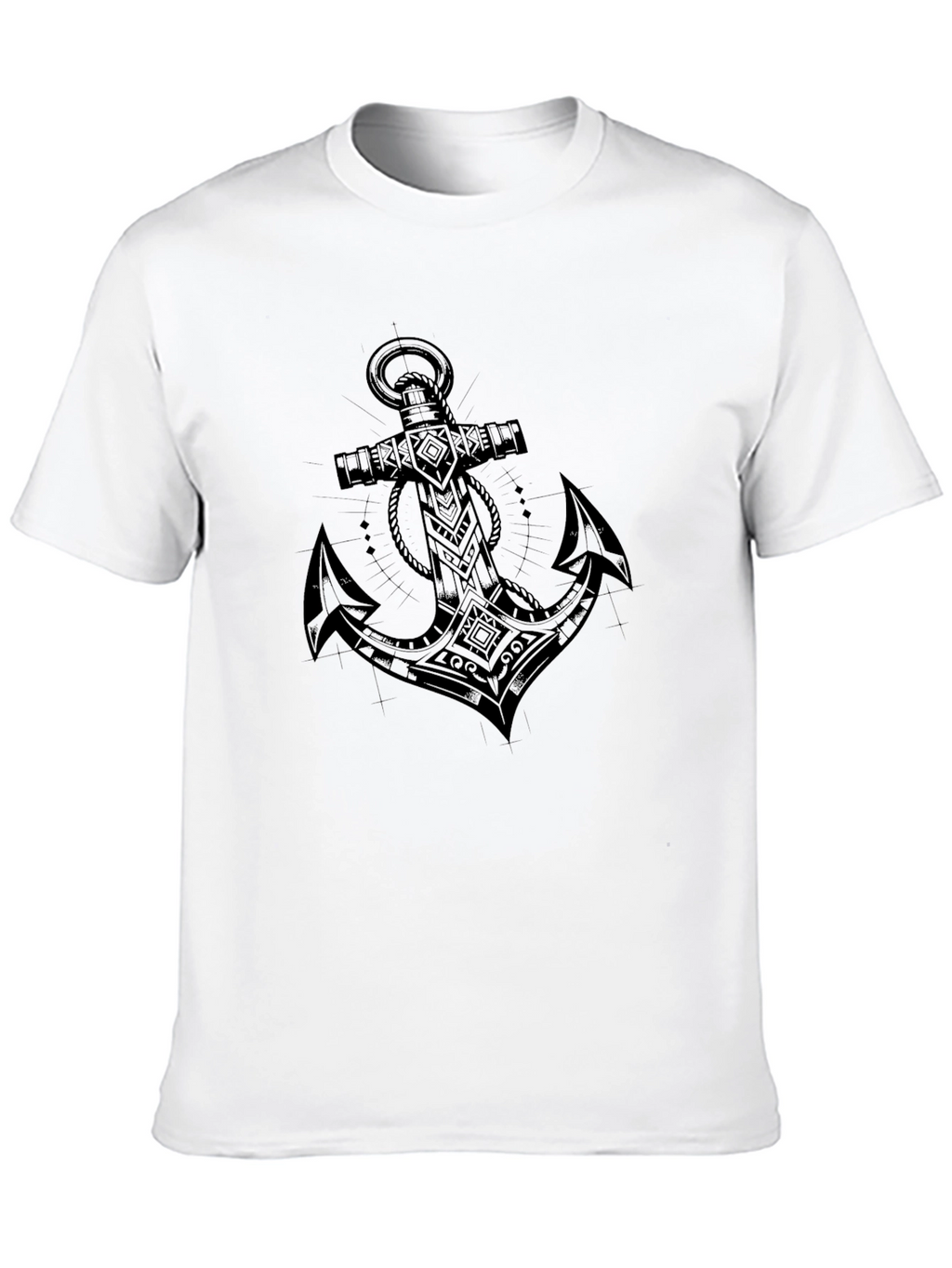 Anchor Graphic Black Tee - Nautical Style