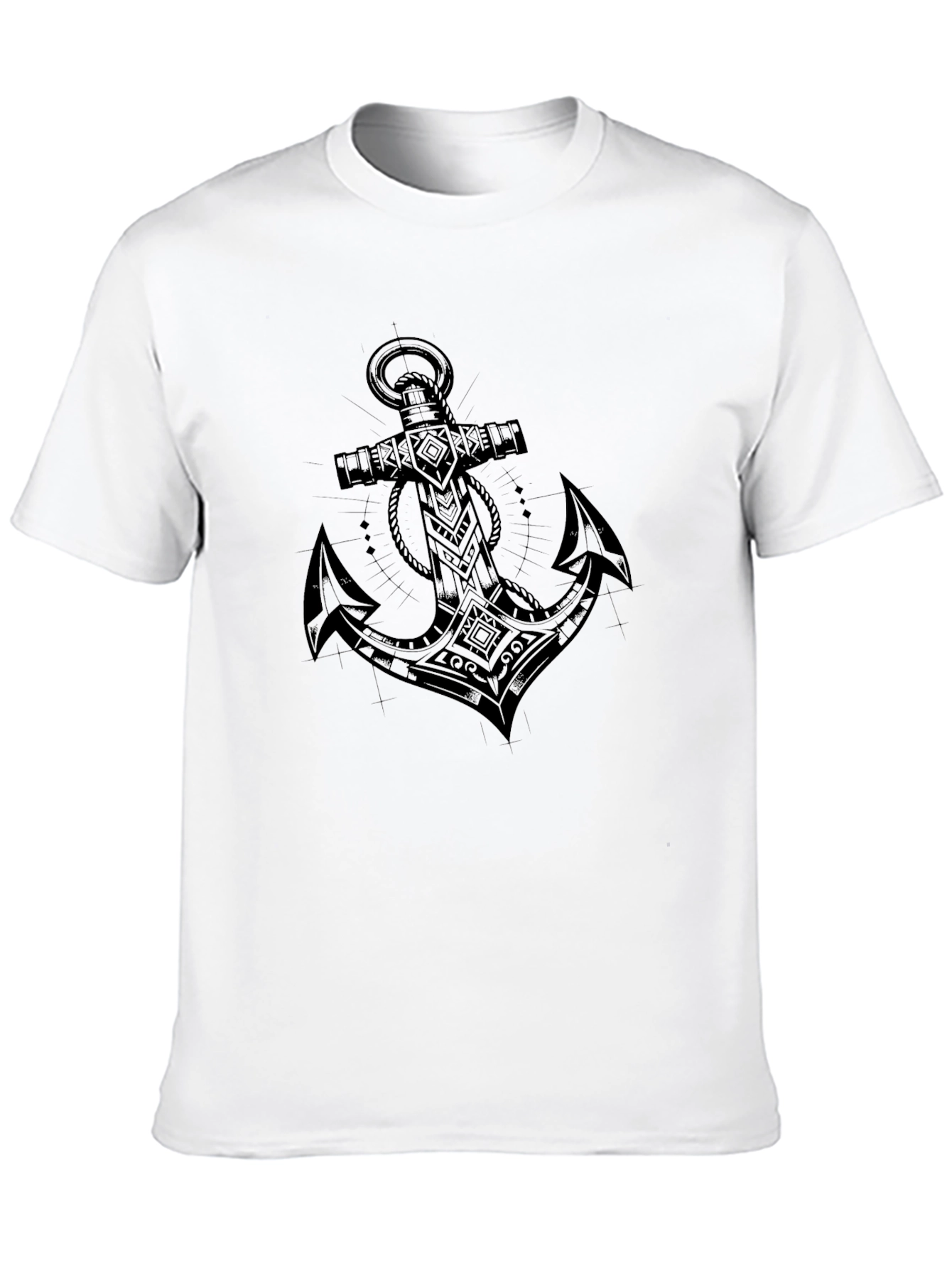 Anchor Graphic Black Tee - Nautical Style