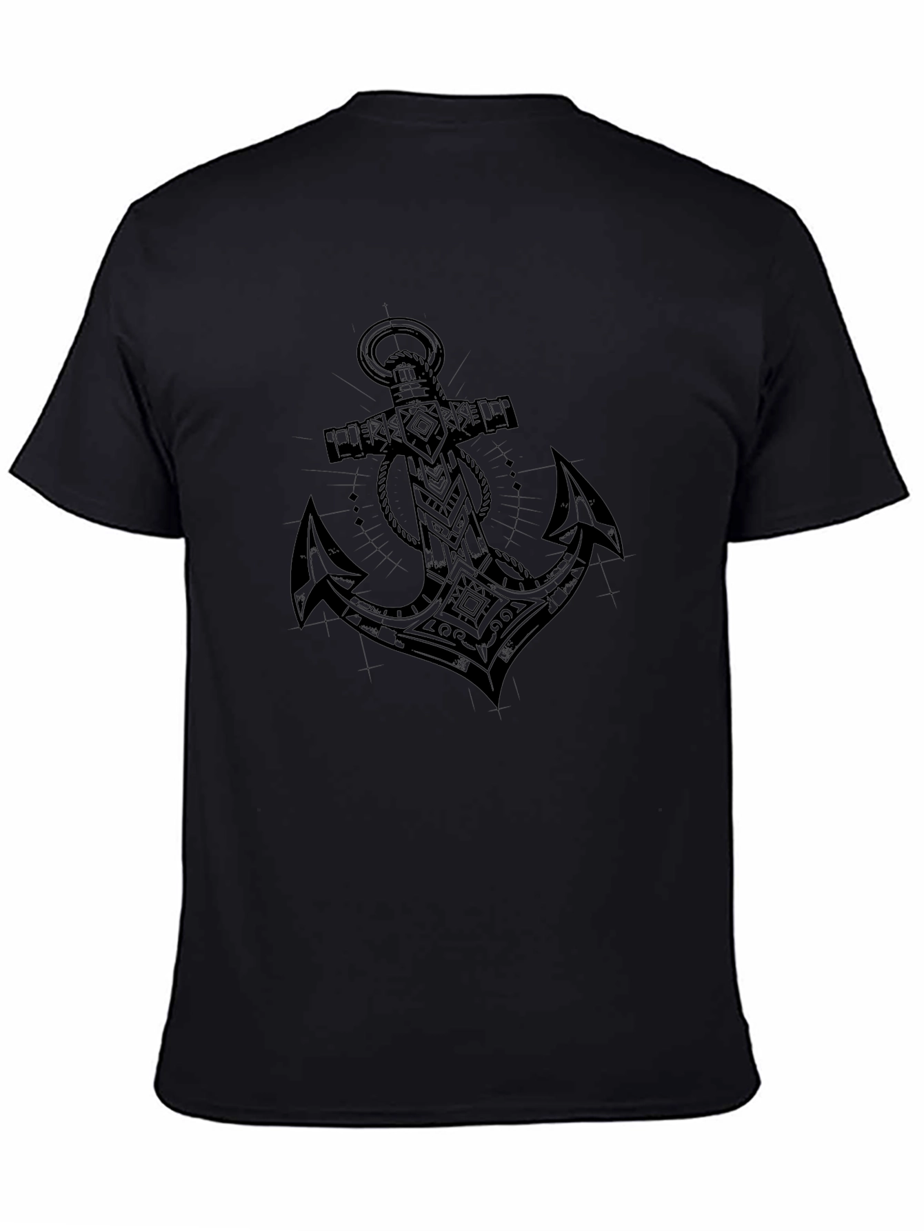 Anchor Graphic Black Tee - Nautical Style