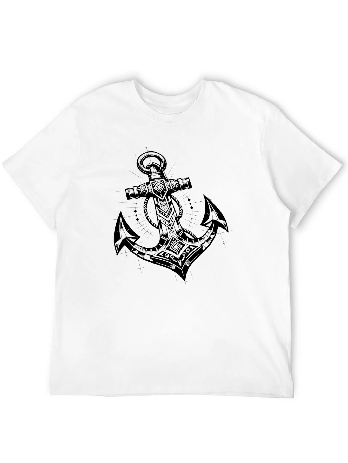 Anchor Graphic Black Tee - Nautical Style