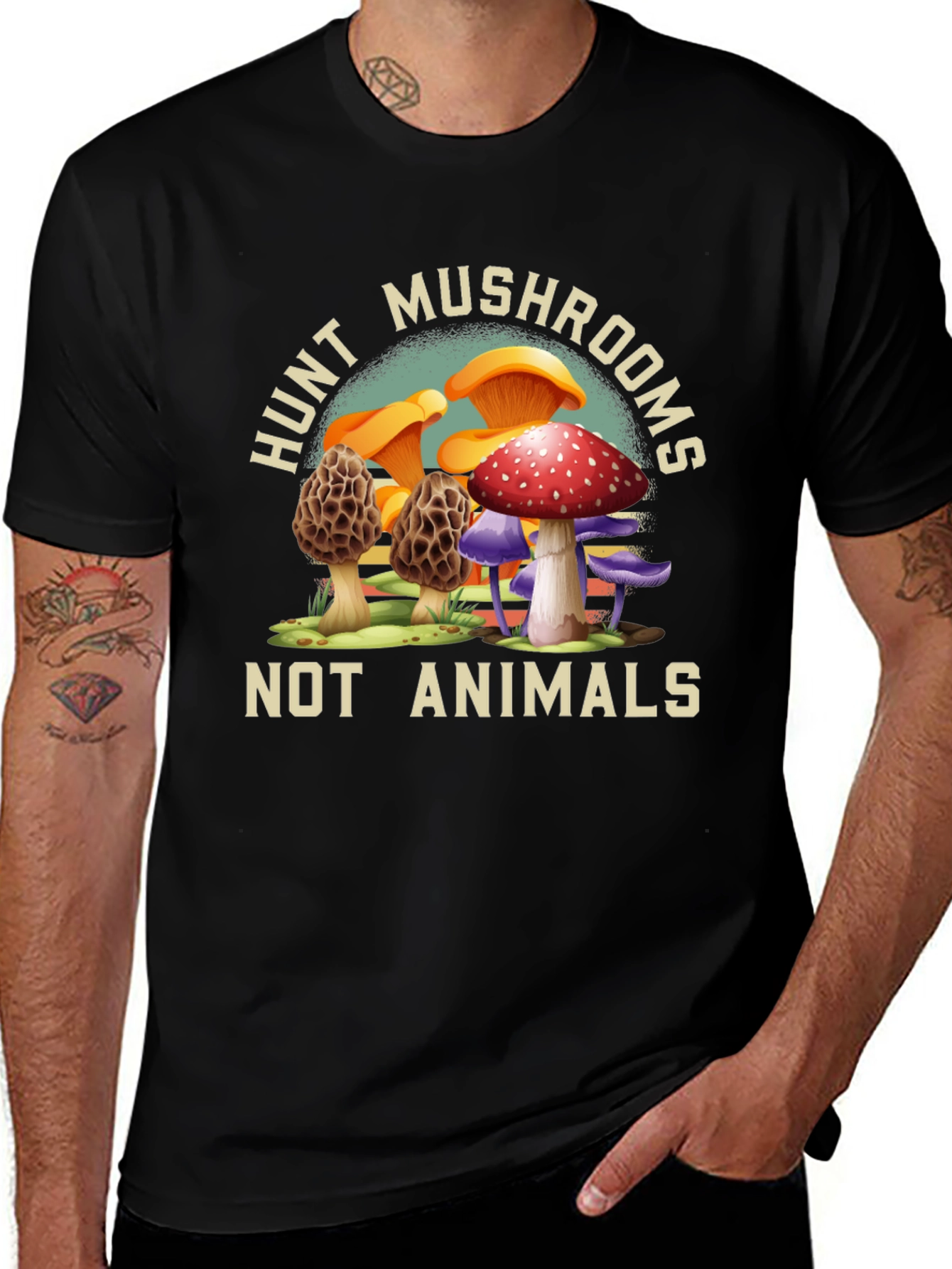 Hunt Mushrooms Tee - Vegan Nature Shirt