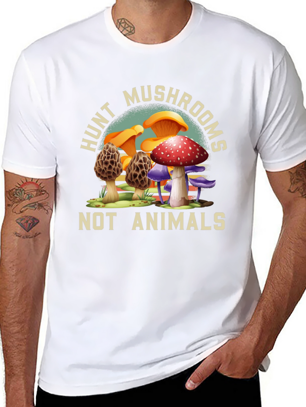 Hunt Mushrooms Tee - Vegan Nature Shirt