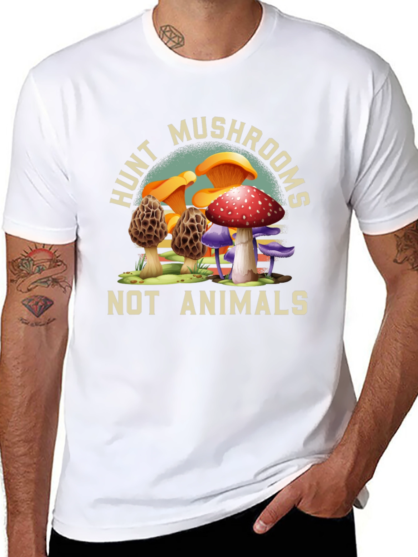 Hunt Mushrooms Tee - Vegan Nature Shirt