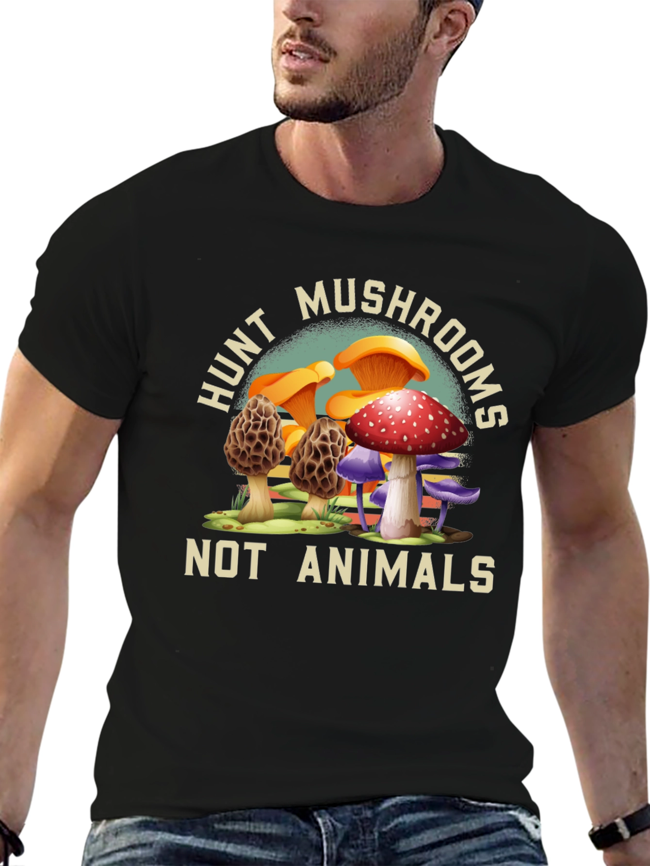 Hunt Mushrooms Tee - Vegan Nature Shirt