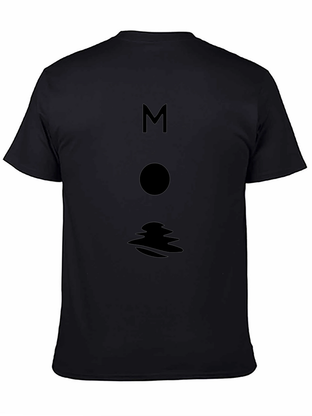 Minimalist Moon Graphic Black T-Shirt