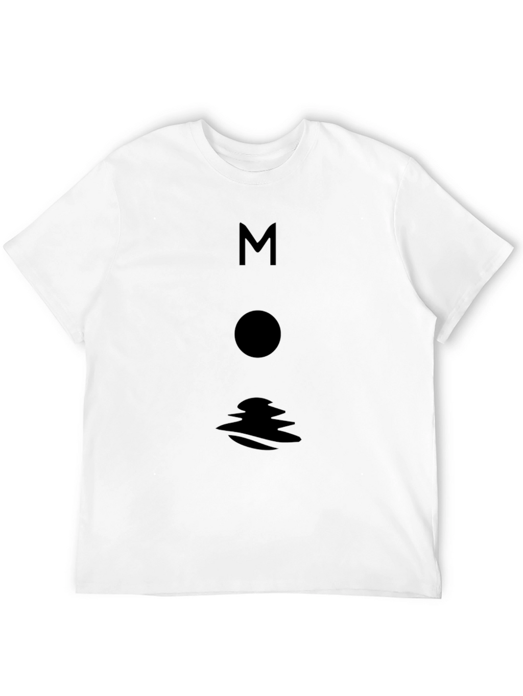 Minimalist Moon Graphic Black T-Shirt