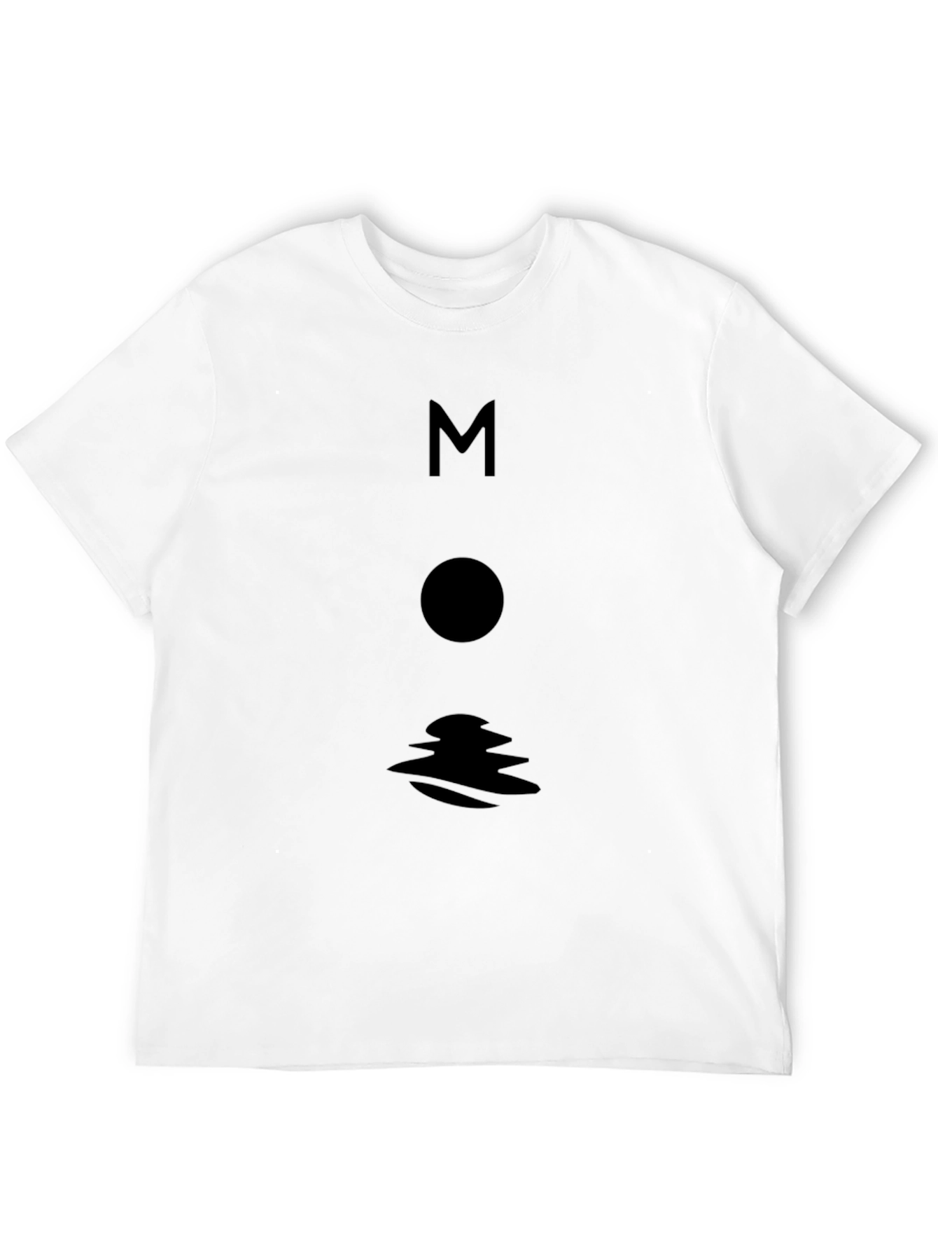 Minimalist Moon Graphic Black T-Shirt