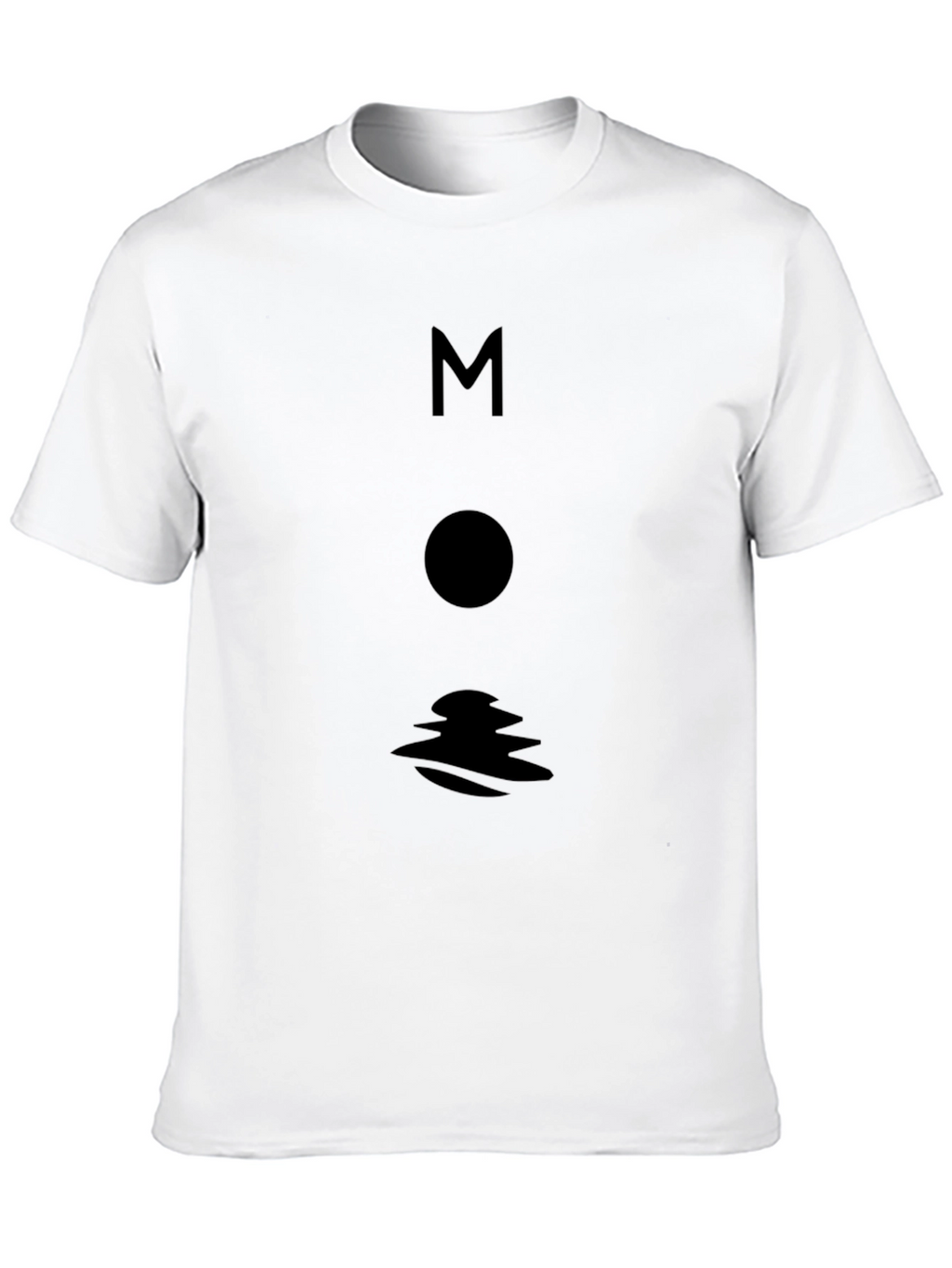 Minimalist Moon Graphic Black T-Shirt