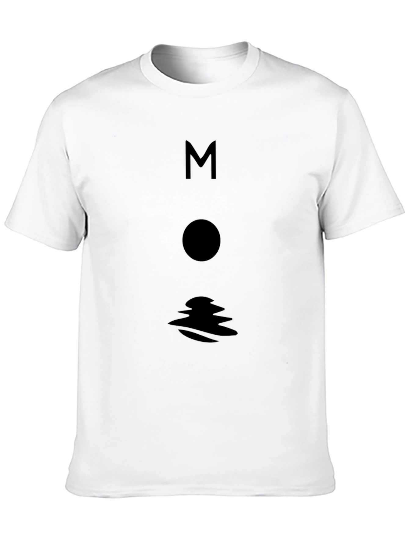 Minimalist Moon Graphic Black T-Shirt