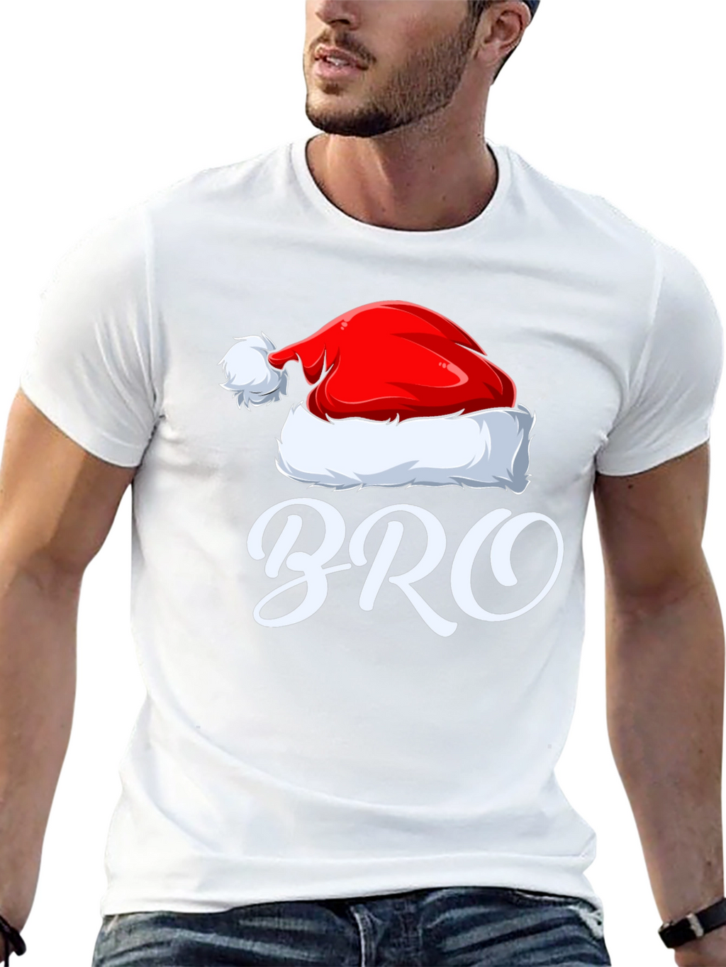Christmas Bro T-Shirt: Santa Hat Holiday Tee
