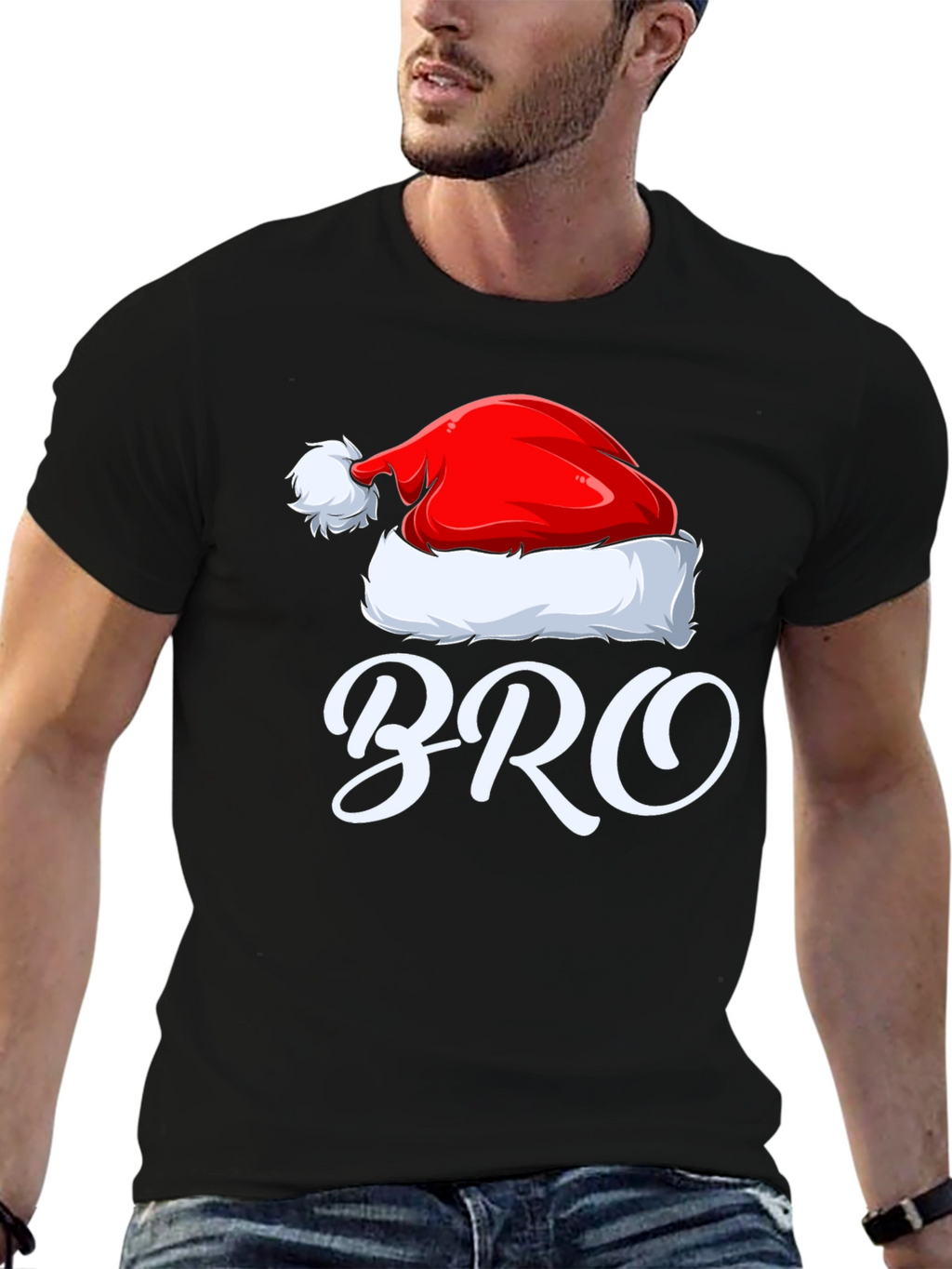 Christmas Bro T-Shirt: Santa Hat Holiday Tee