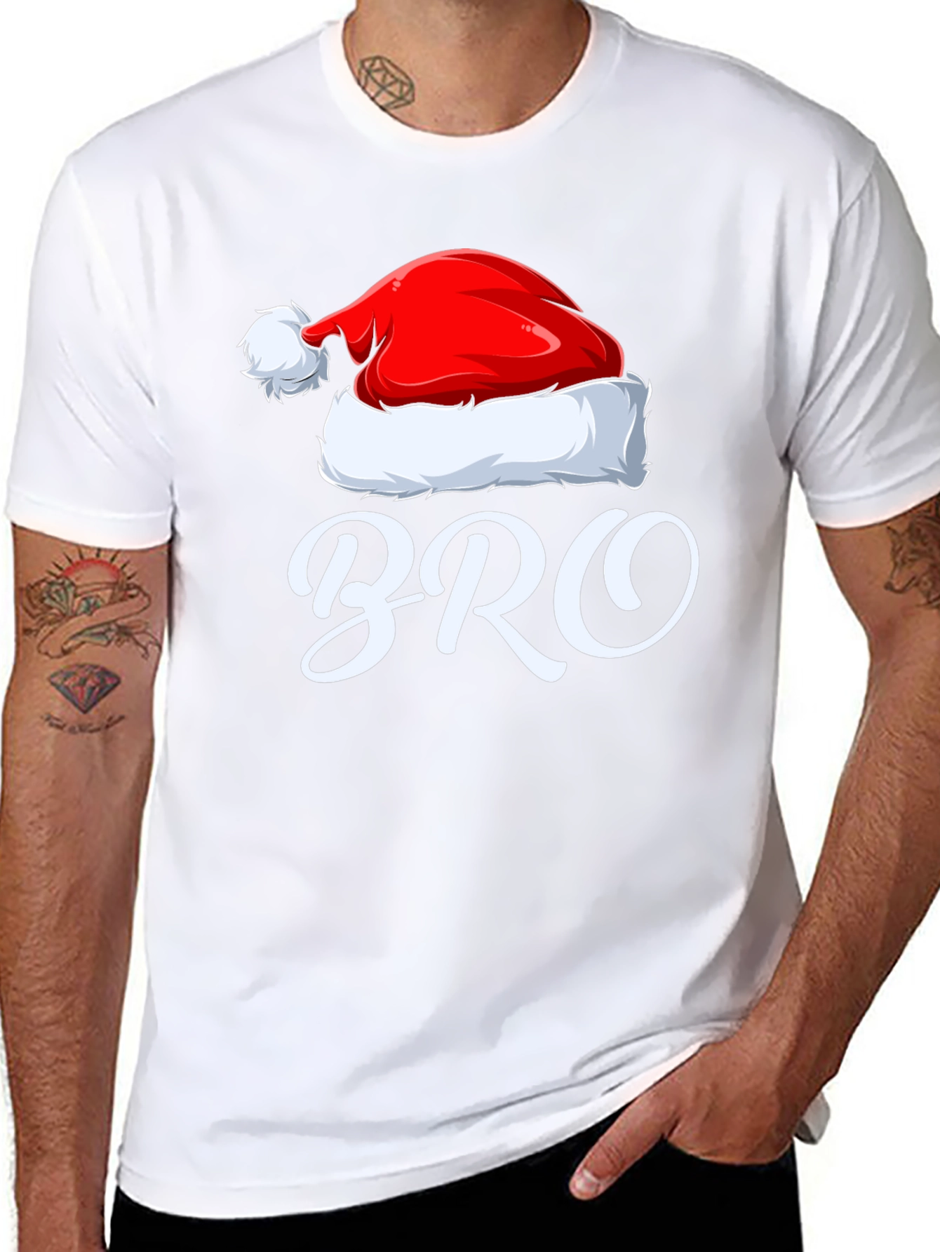 Christmas Bro T-Shirt: Santa Hat Holiday Tee