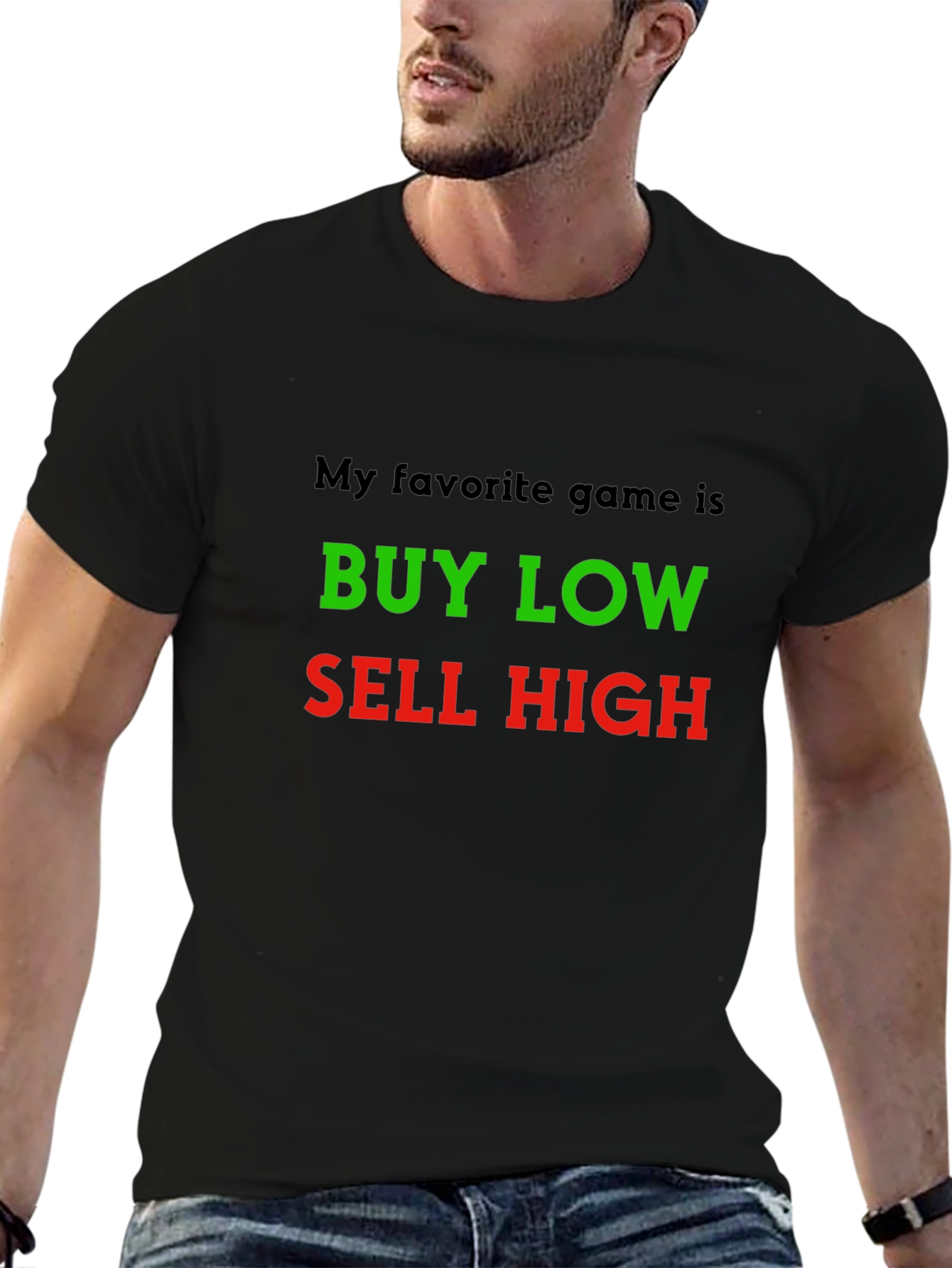 Buy Low Sell High Black Graphic Tee