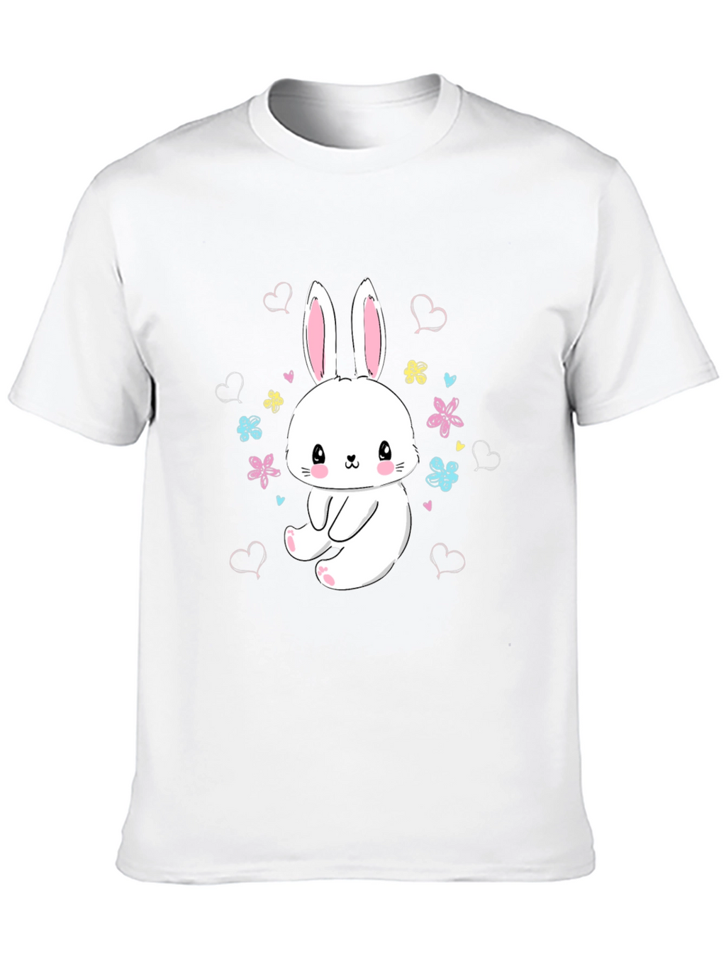 Cute Bunny Graphic Tee - Black T-Shirt