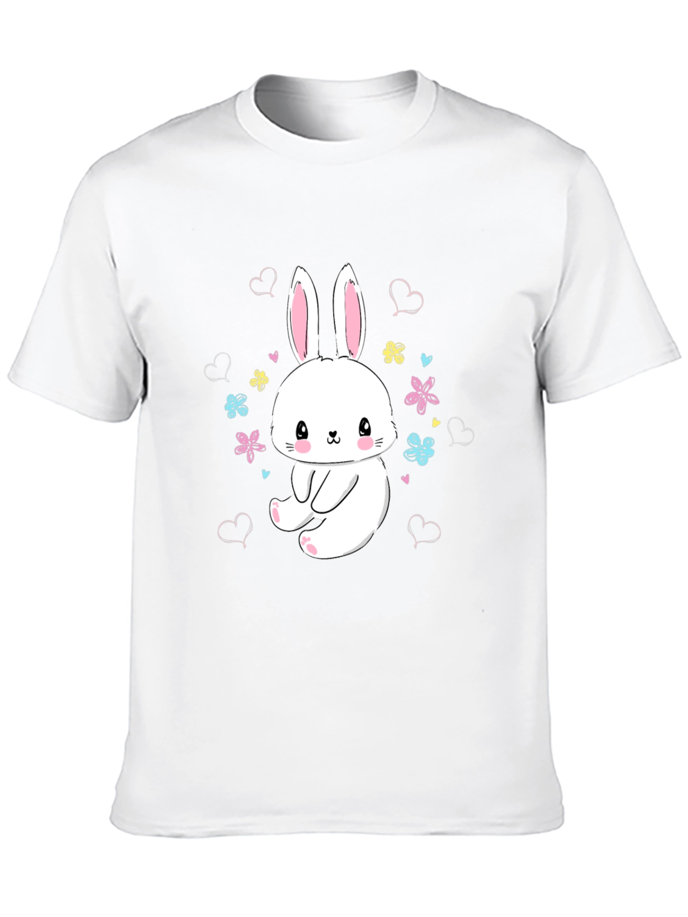 Cute Bunny Graphic Tee - Black T-Shirt