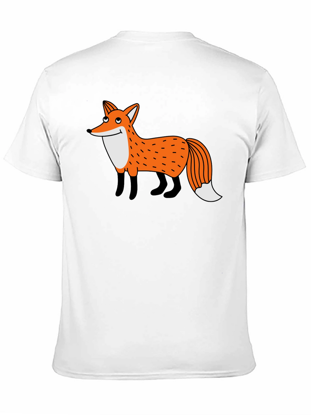 Cartoon Fox Graphic Black T-Shirt