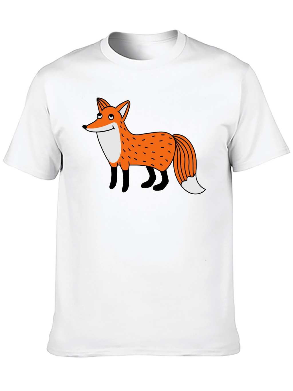 Cartoon Fox Graphic Black T-Shirt