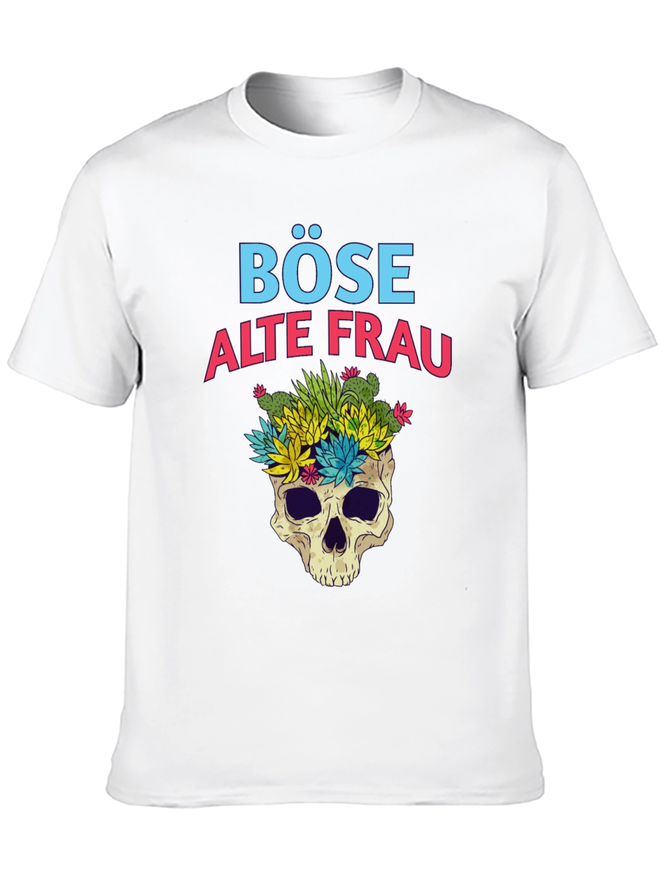 Böse Alte Frau T-Shirt - Skull & Succulents