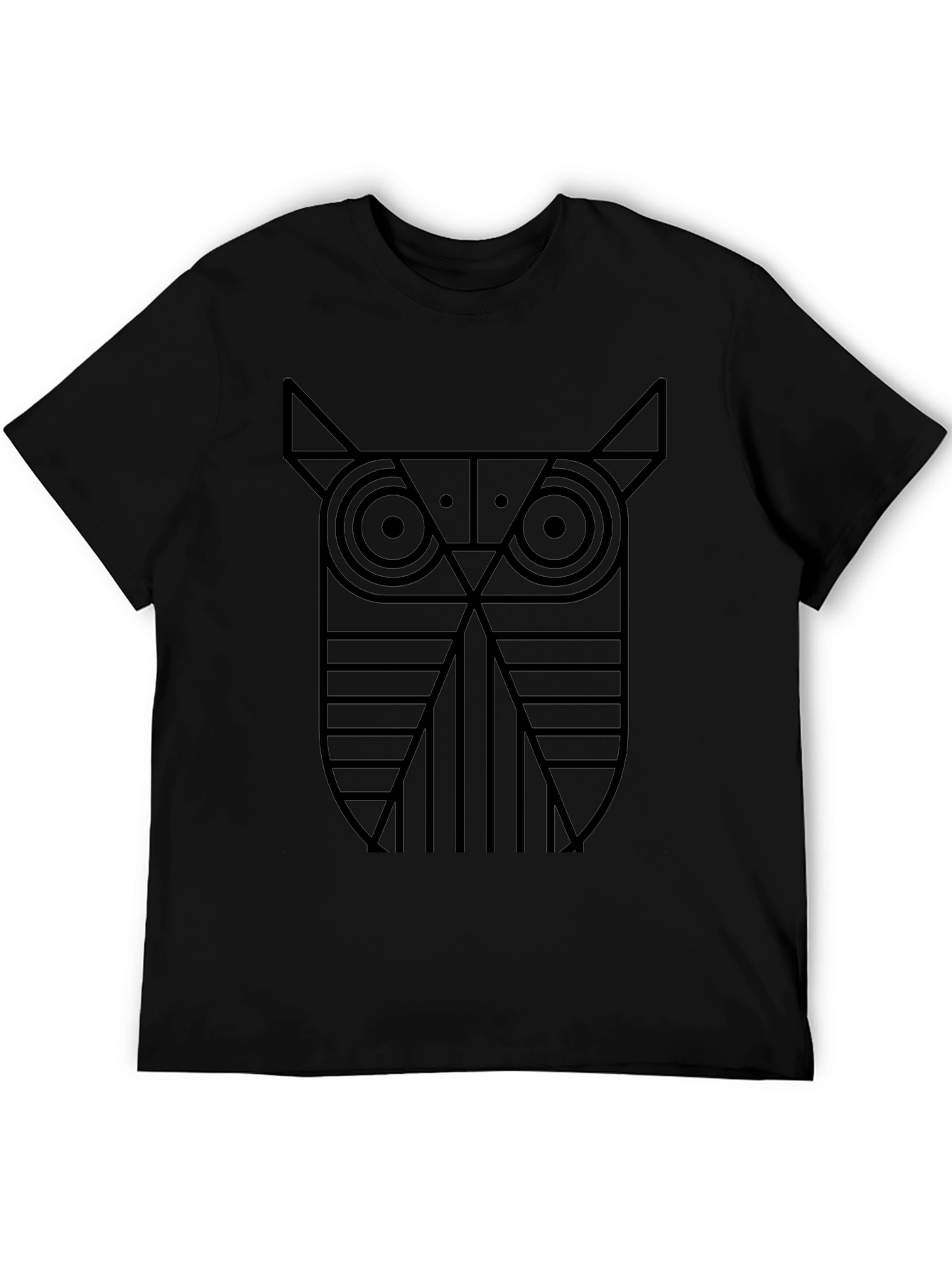 Geometric Owl Graphic Tee - Modern Minimalist Design