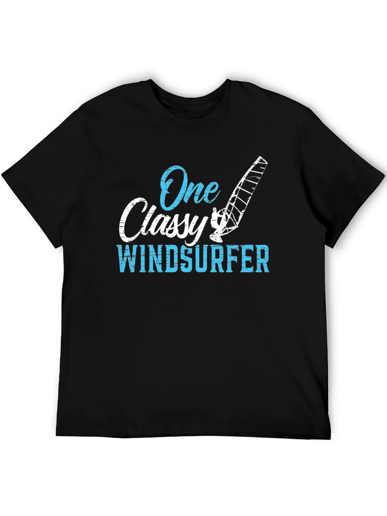 One Classy Windsurfer Black Graphic Tee