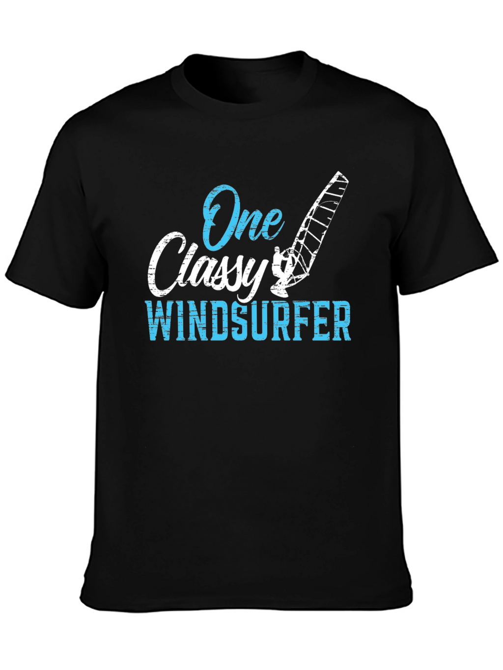 One Classy Windsurfer Black Graphic Tee