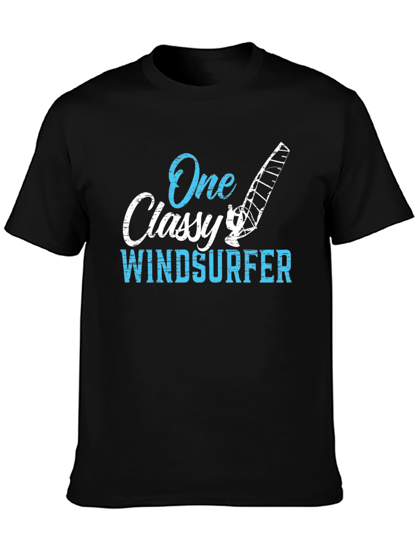 One Classy Windsurfer Black Graphic Tee