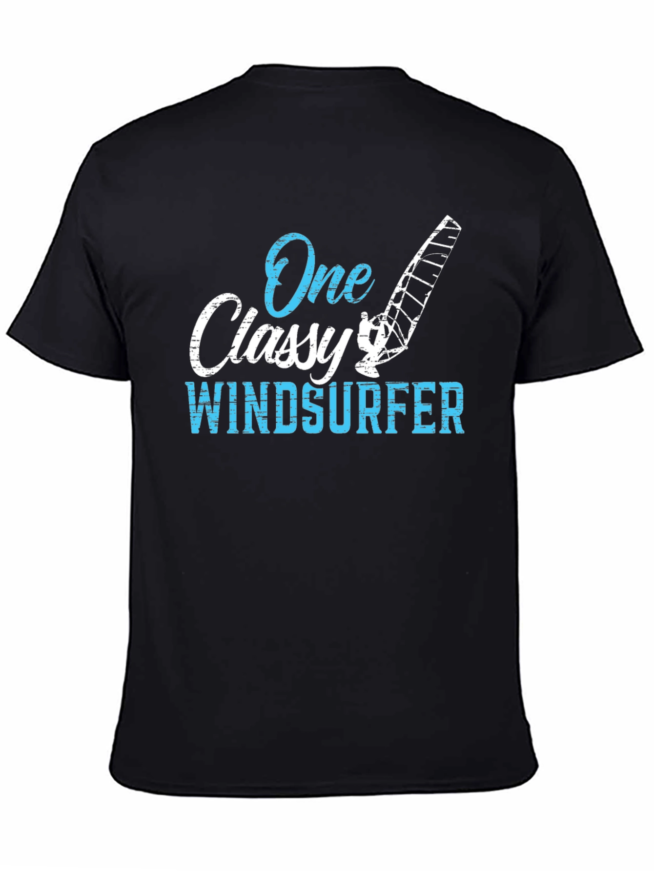 One Classy Windsurfer Black Graphic Tee