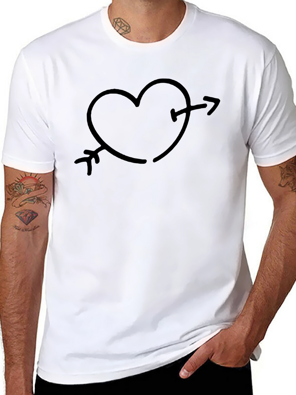 Heart Arrow Graphic Tee - Trendy Casual Wear