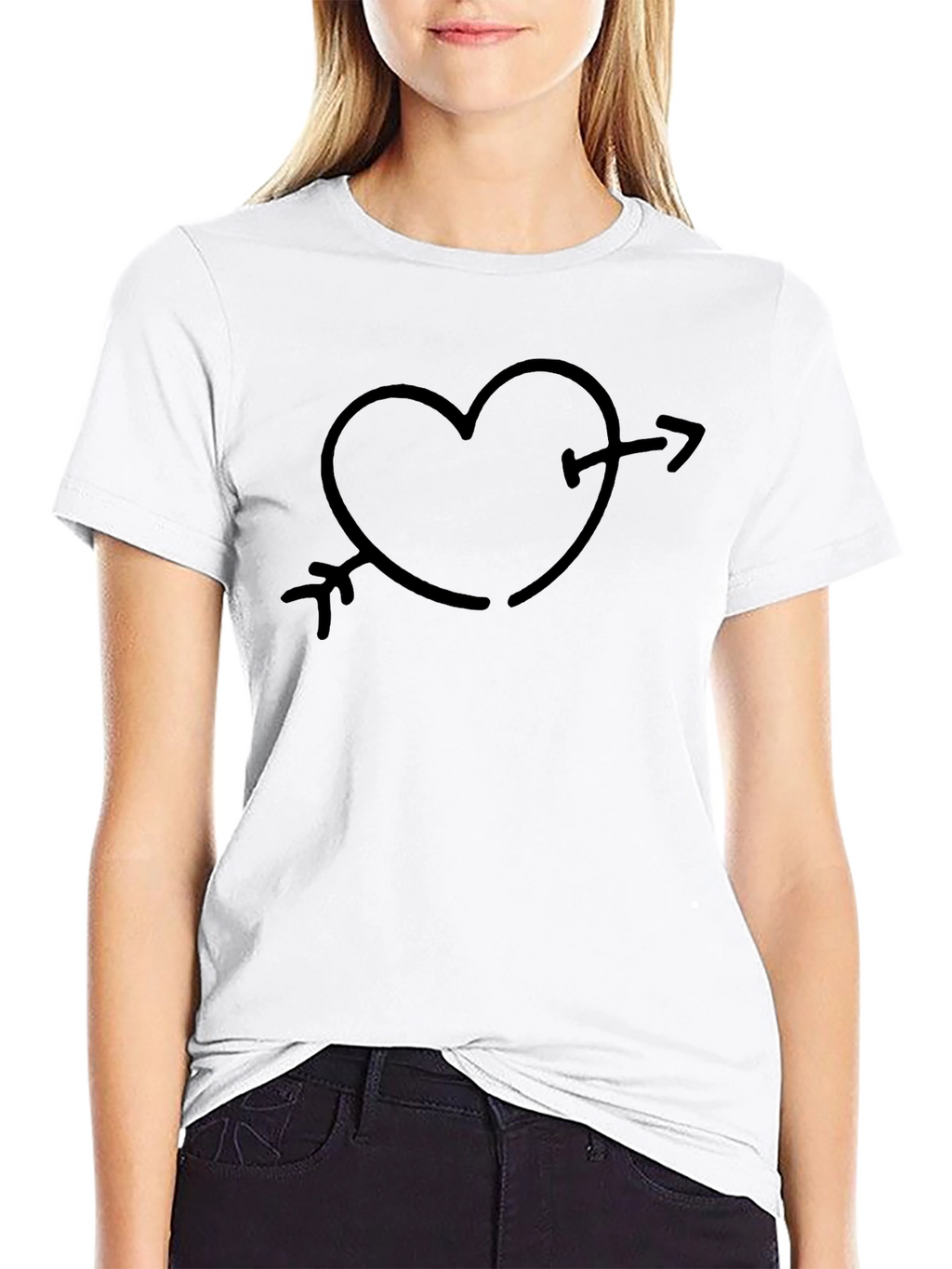 Heart Arrow Graphic Tee - Trendy Casual Wear