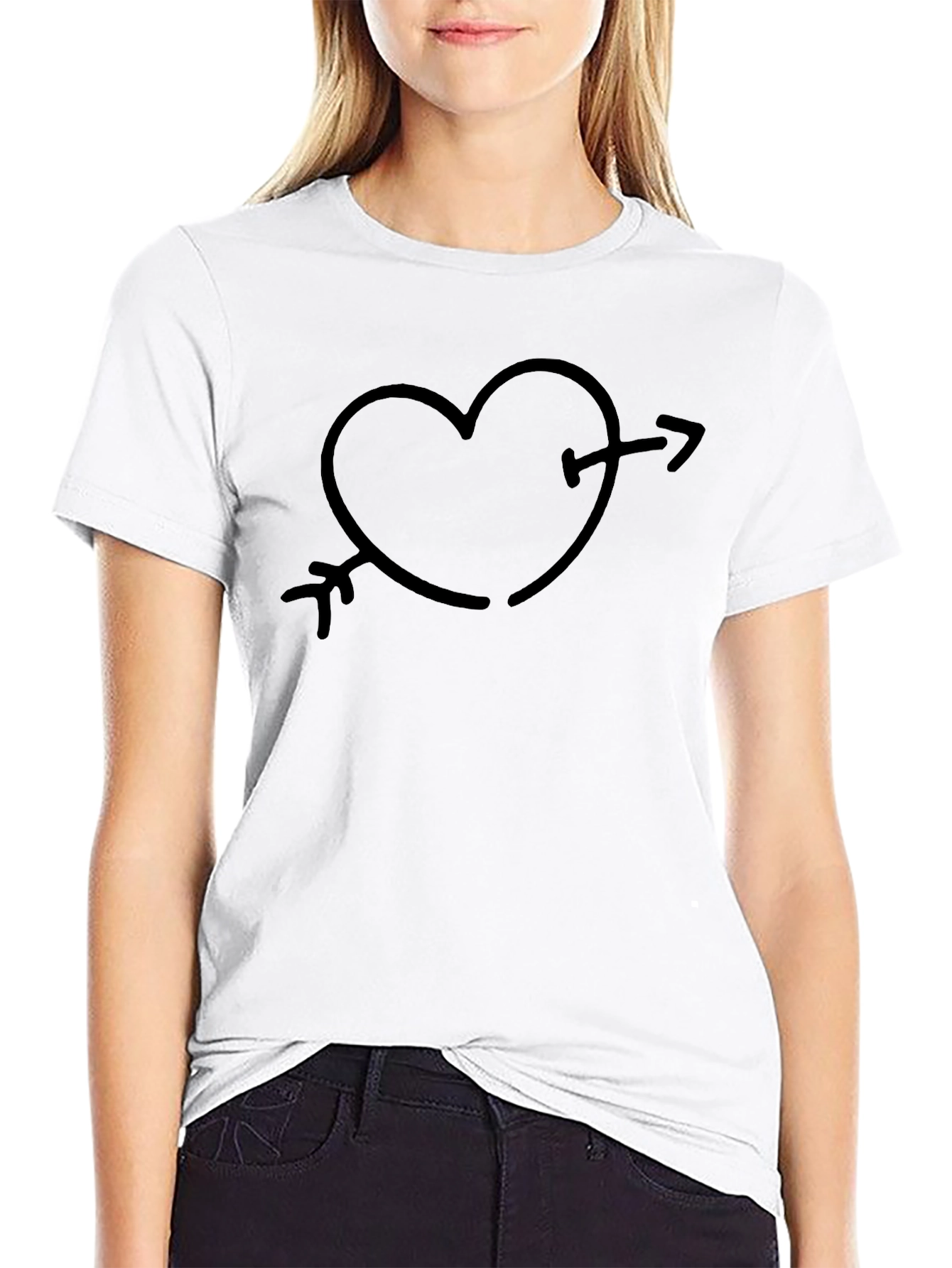 Heart Arrow Graphic Tee - Trendy Casual Wear