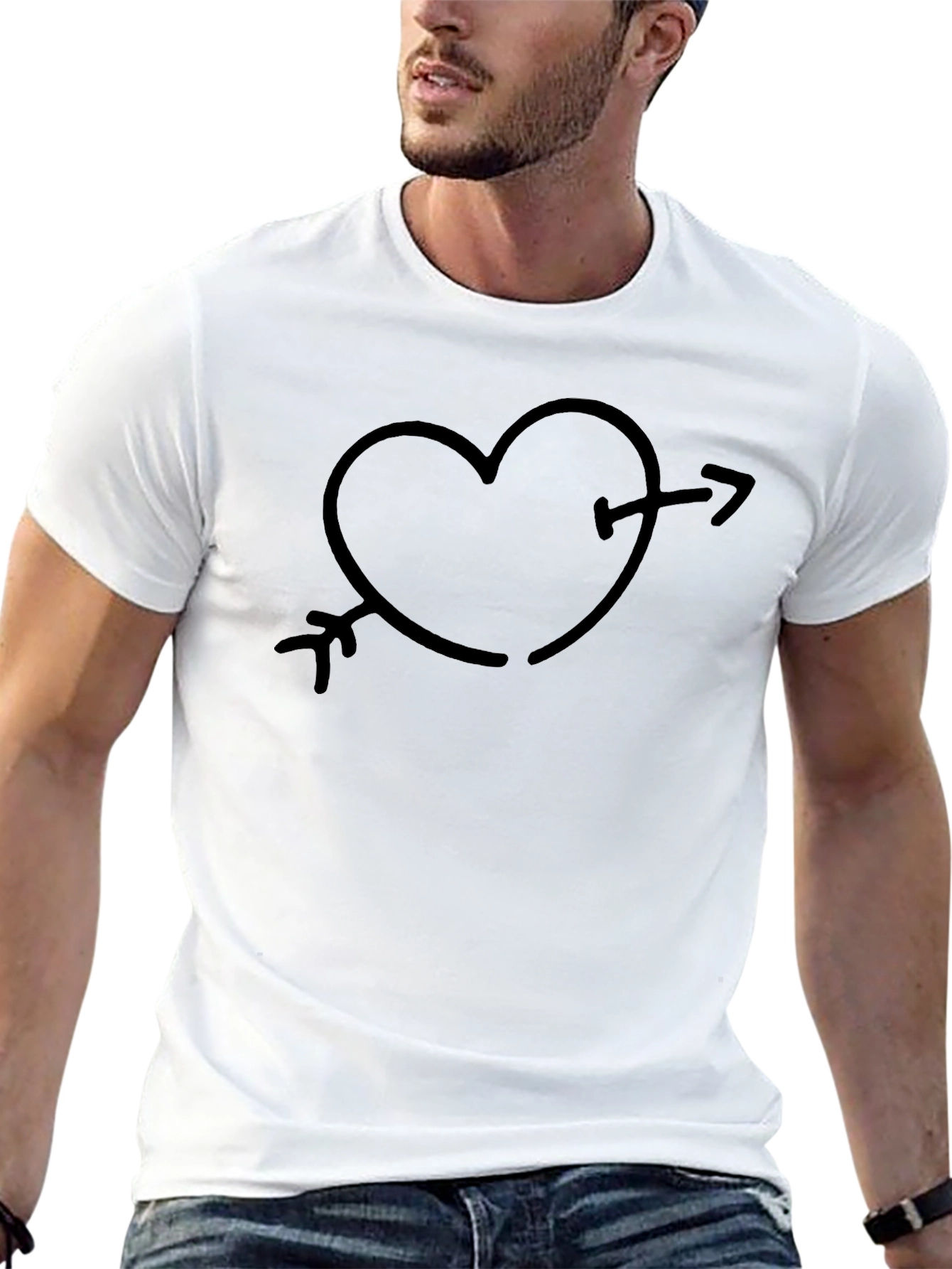 Heart Arrow Graphic Tee - Trendy Casual Wear