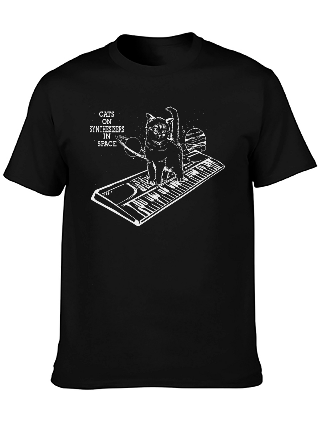Cats on Synthesizers in Space Graphic T-Shirt