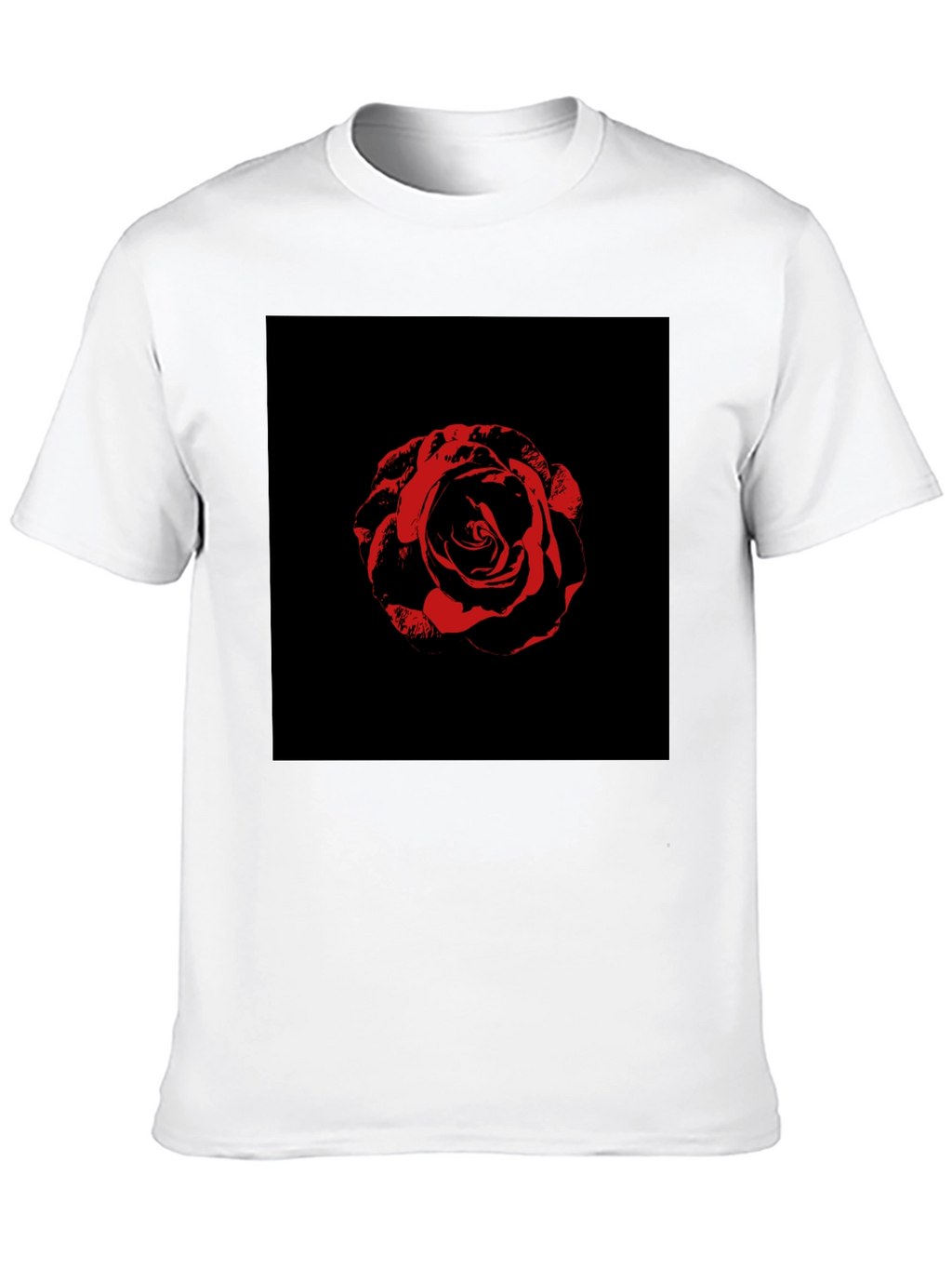 Rose Graphic Tee - Black Cotton T-Shirt