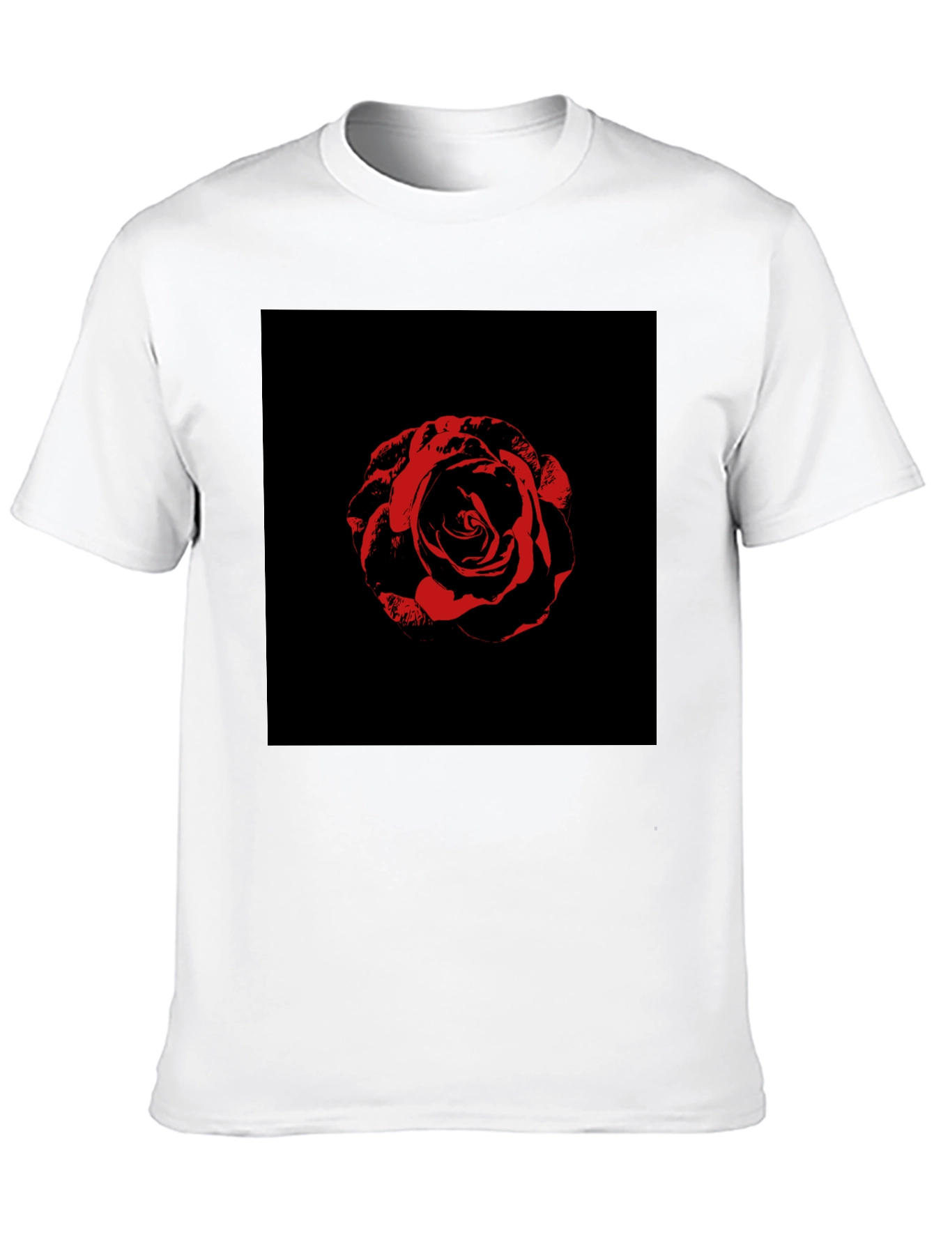 Rose Graphic Tee - Black Cotton T-Shirt